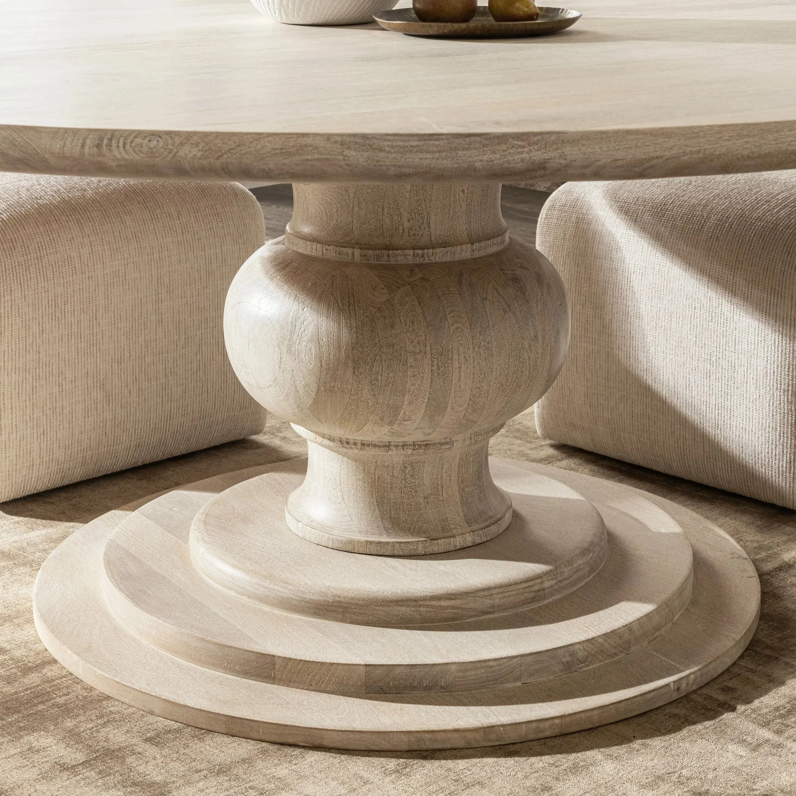 Hera Mango Washed Wood Round Dining Table - Image 25