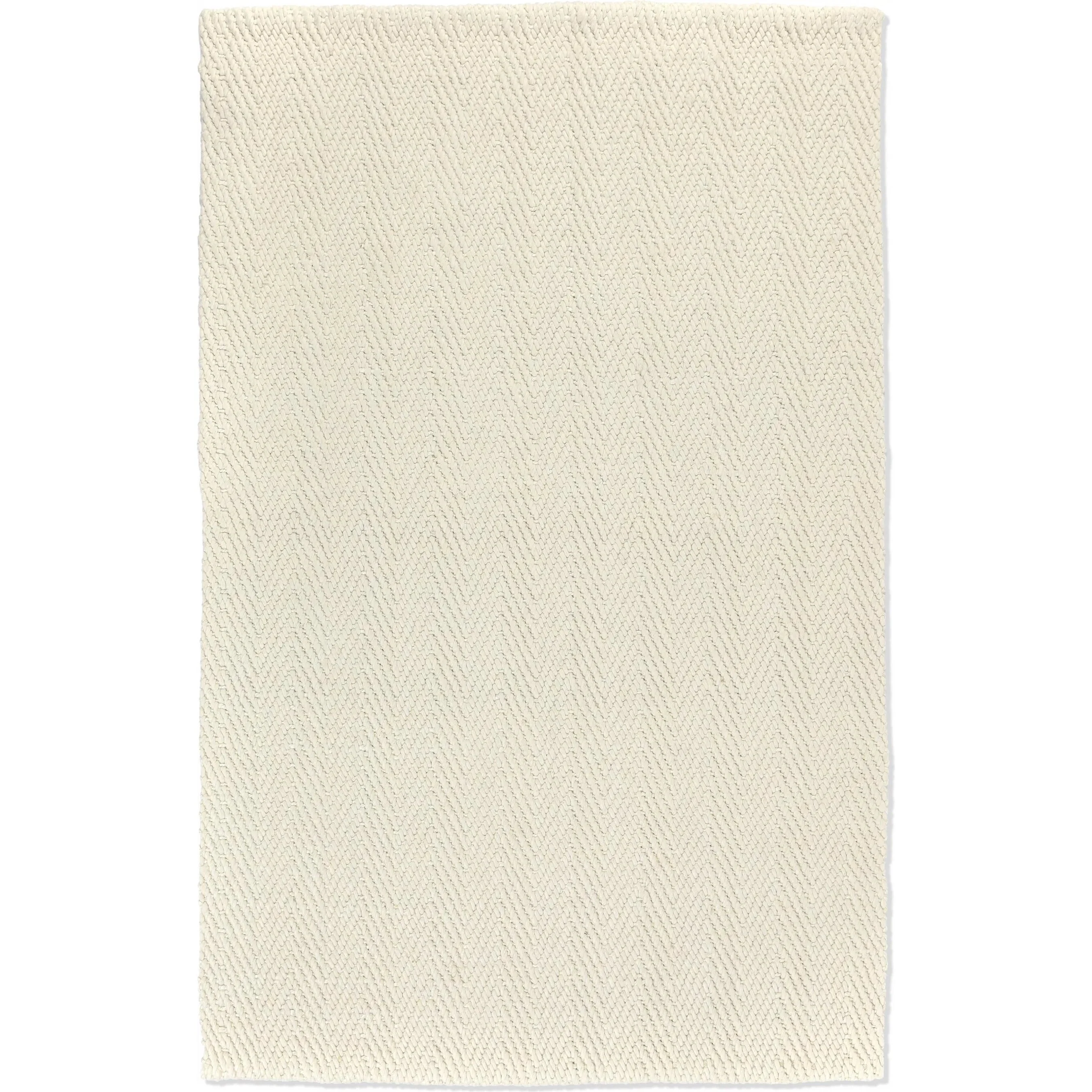 Herringbone Wool Blend Ivory Rug - Image 6