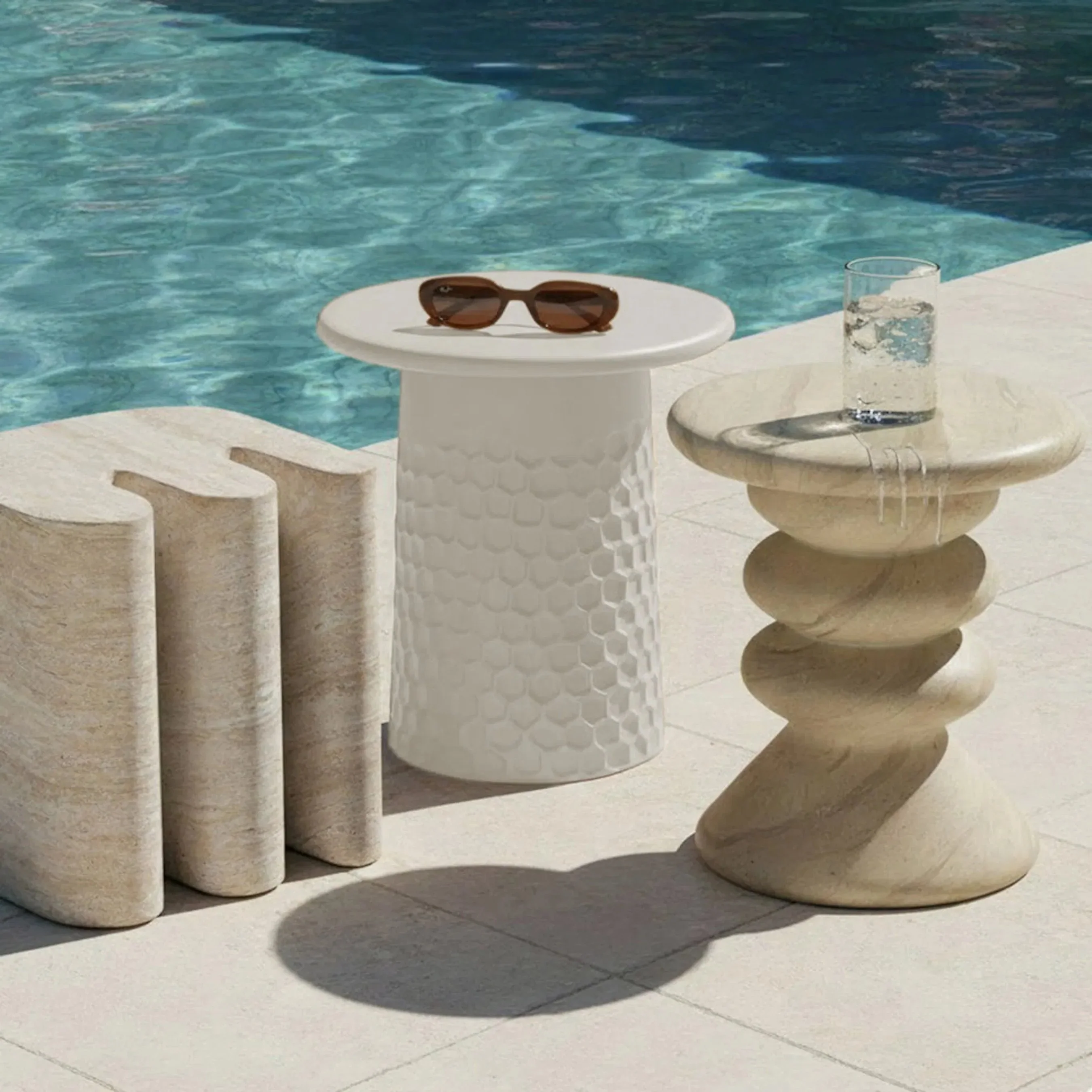 Hessa Indoor/Outdoor Chiseled Side Table - Image 10