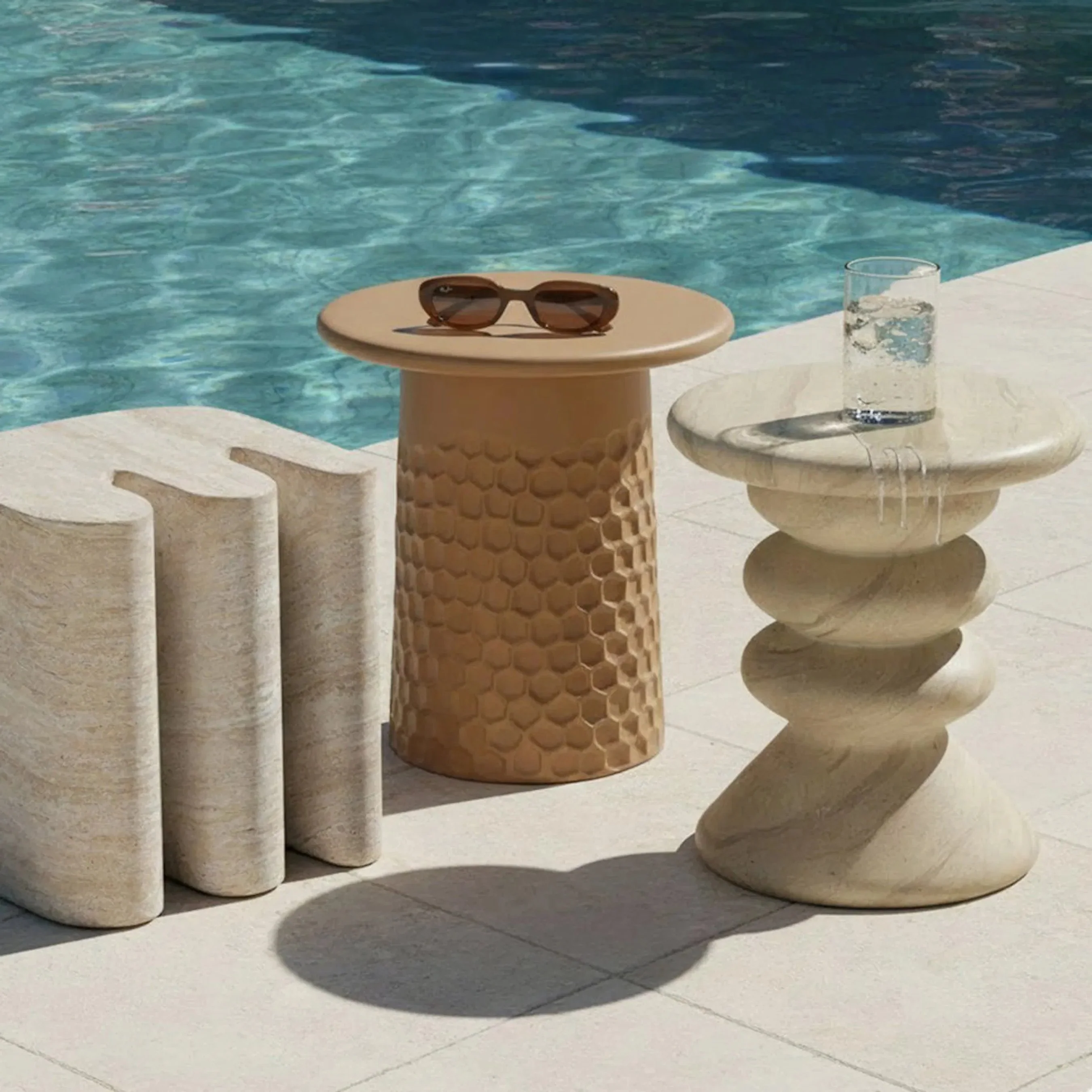 Hessa Indoor/Outdoor Chiseled Side Table - Image 9