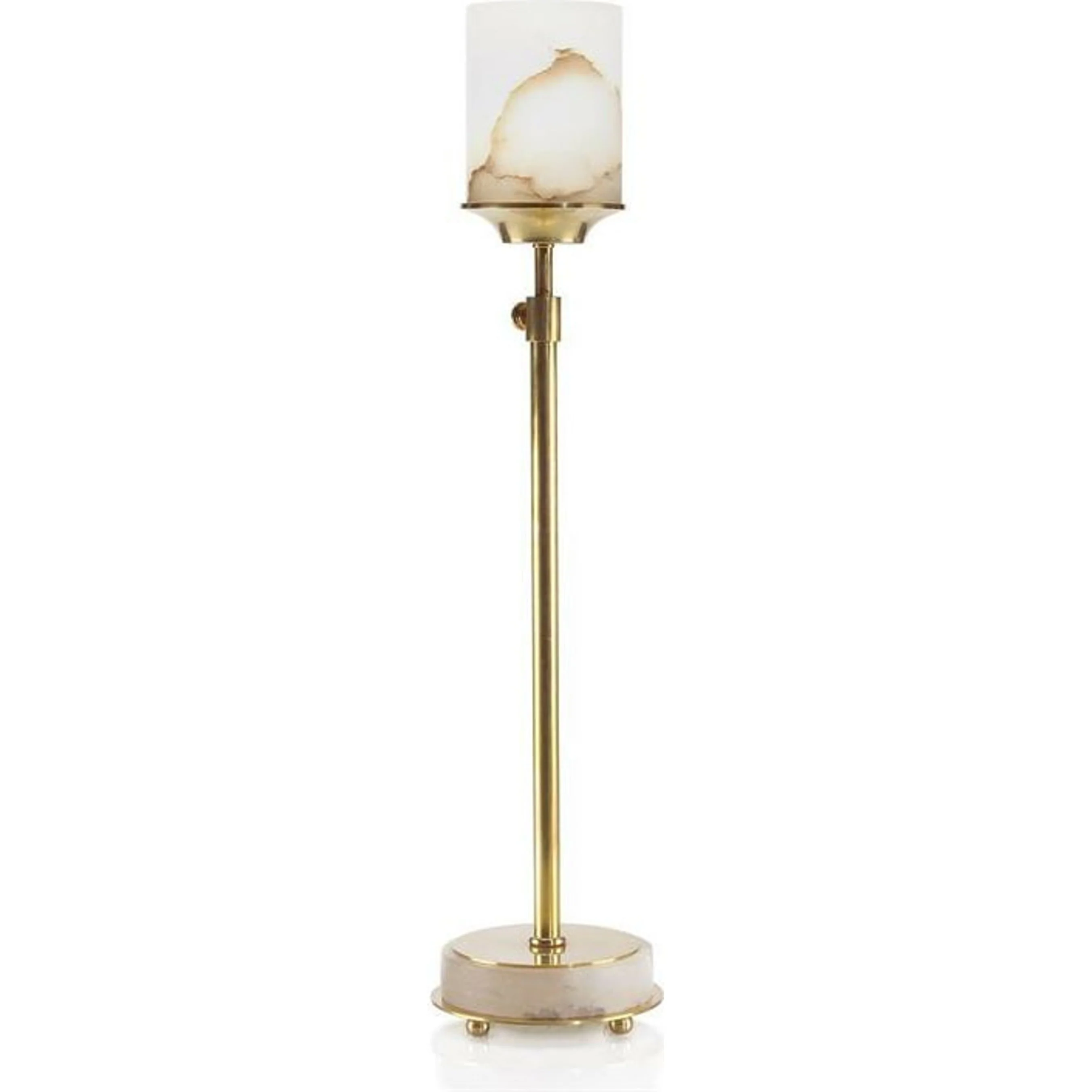 Honey Brass and Alabaster Buffet Lamp