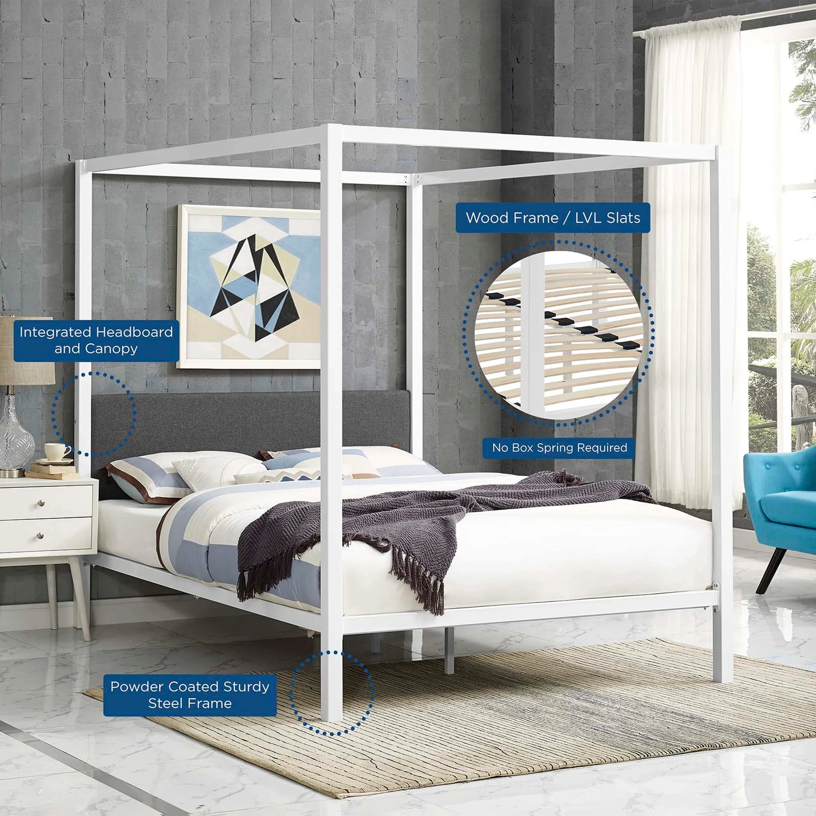 Hopedale Canopy Bed Frame - Image 6