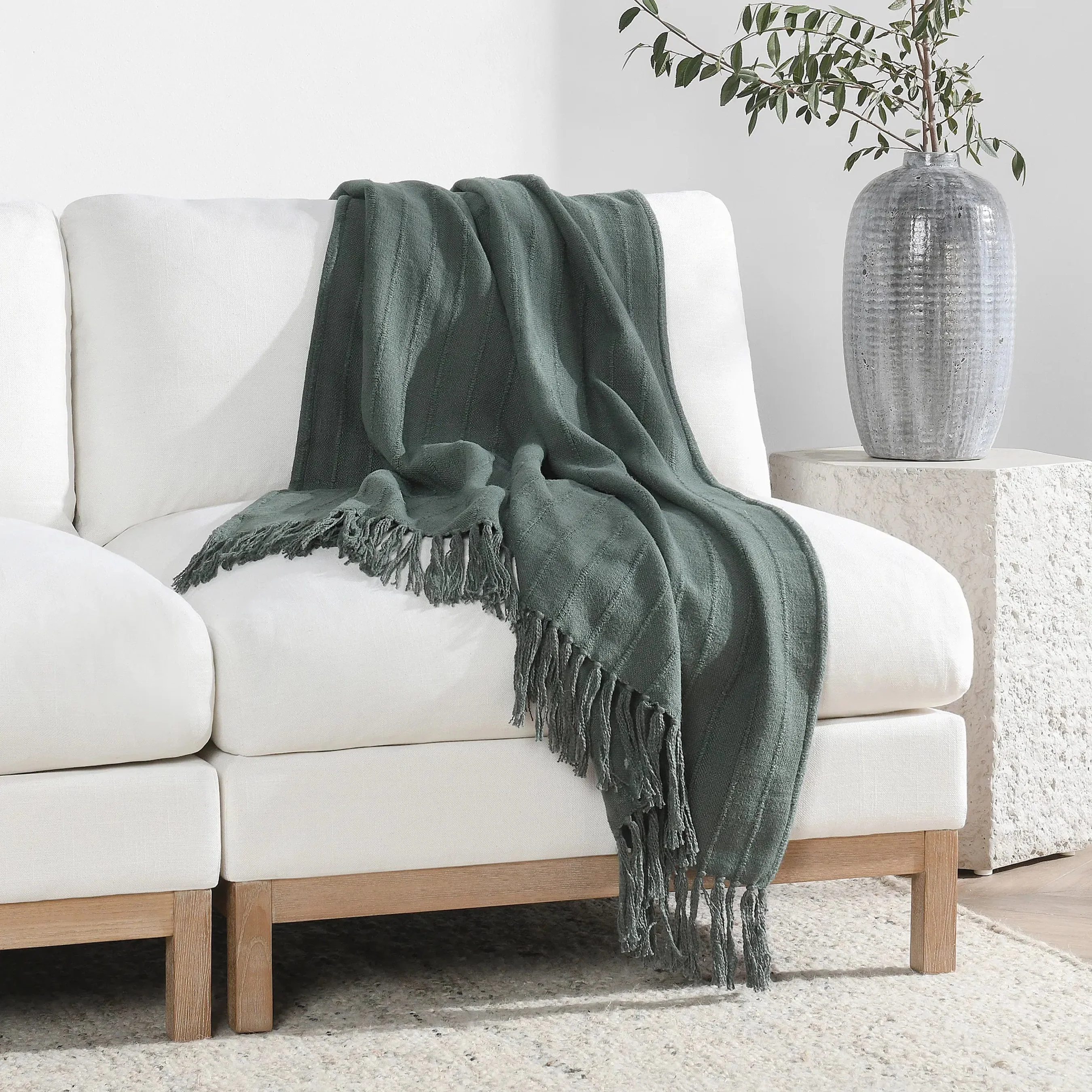 Hunter Woven Fabric Forest Green Throw Blanket - Image 5
