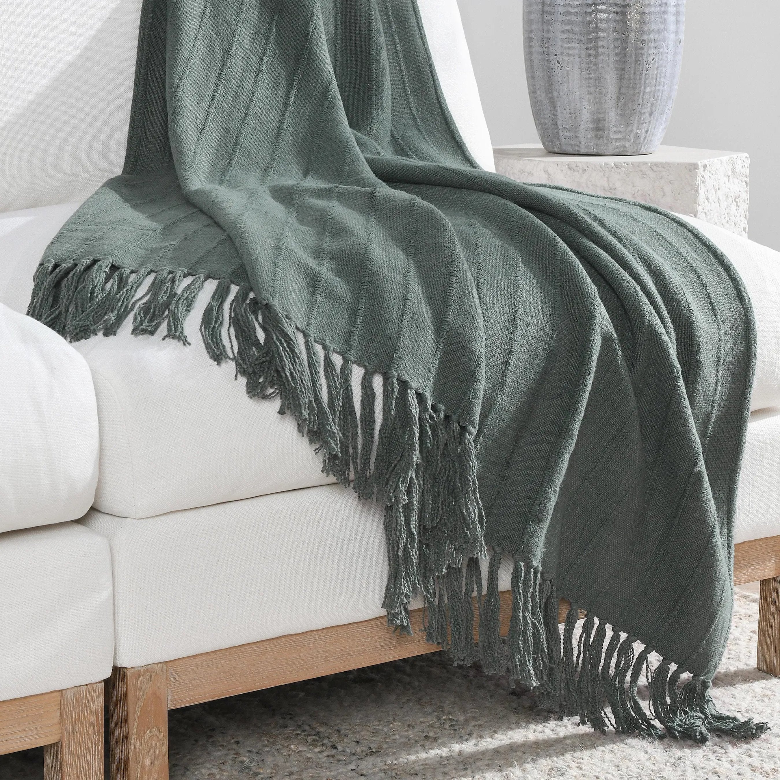 Hunter Woven Fabric Forest Green Throw Blanket - Image 6