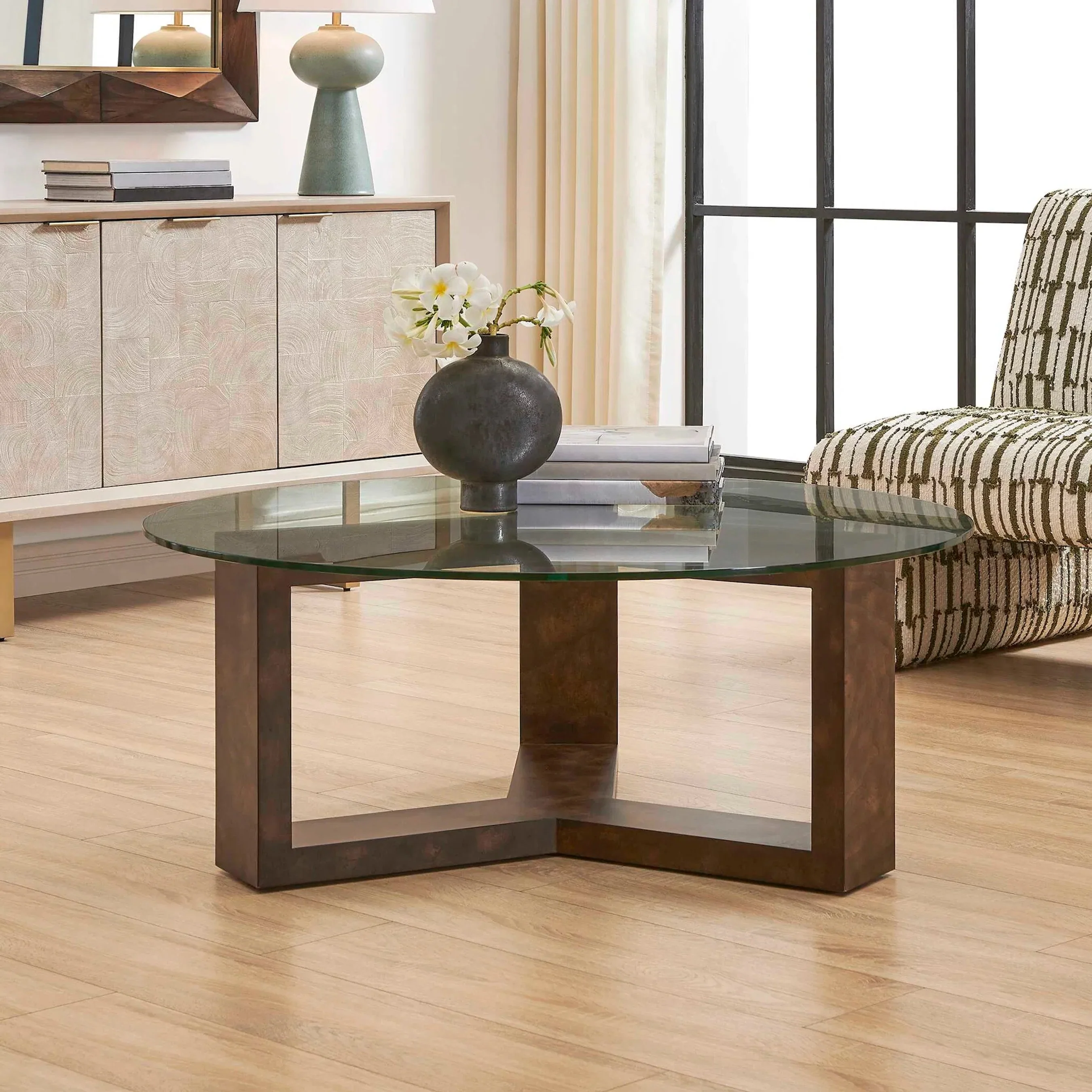 Ignis Round Glass Coffee Table - Image 3
