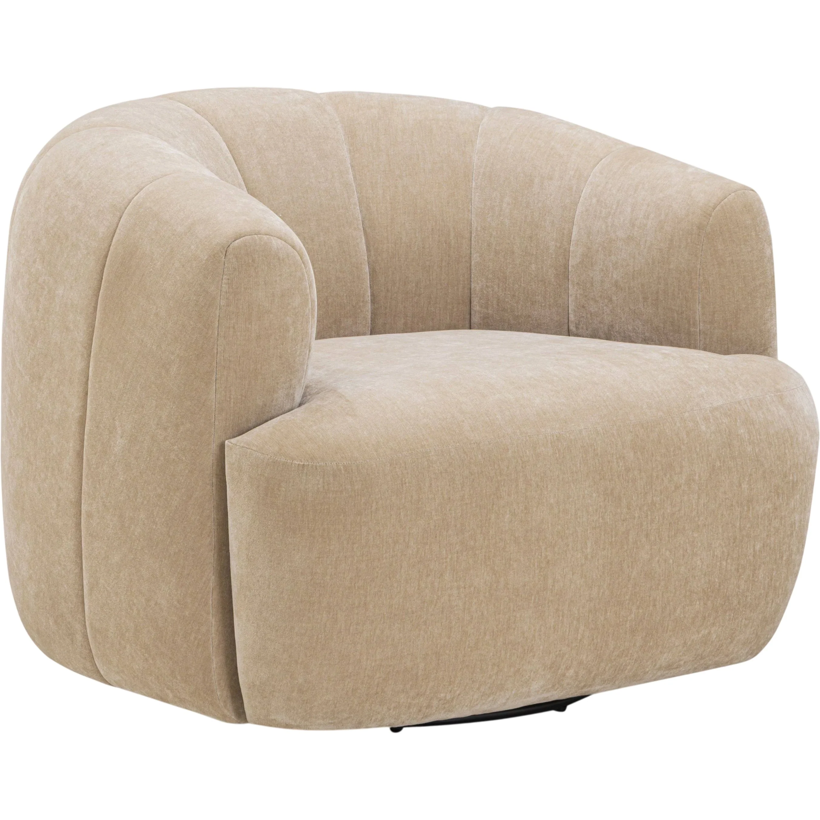 Jasmine Upcycled Contract-Grade Basketweave Swivel Accent Chair