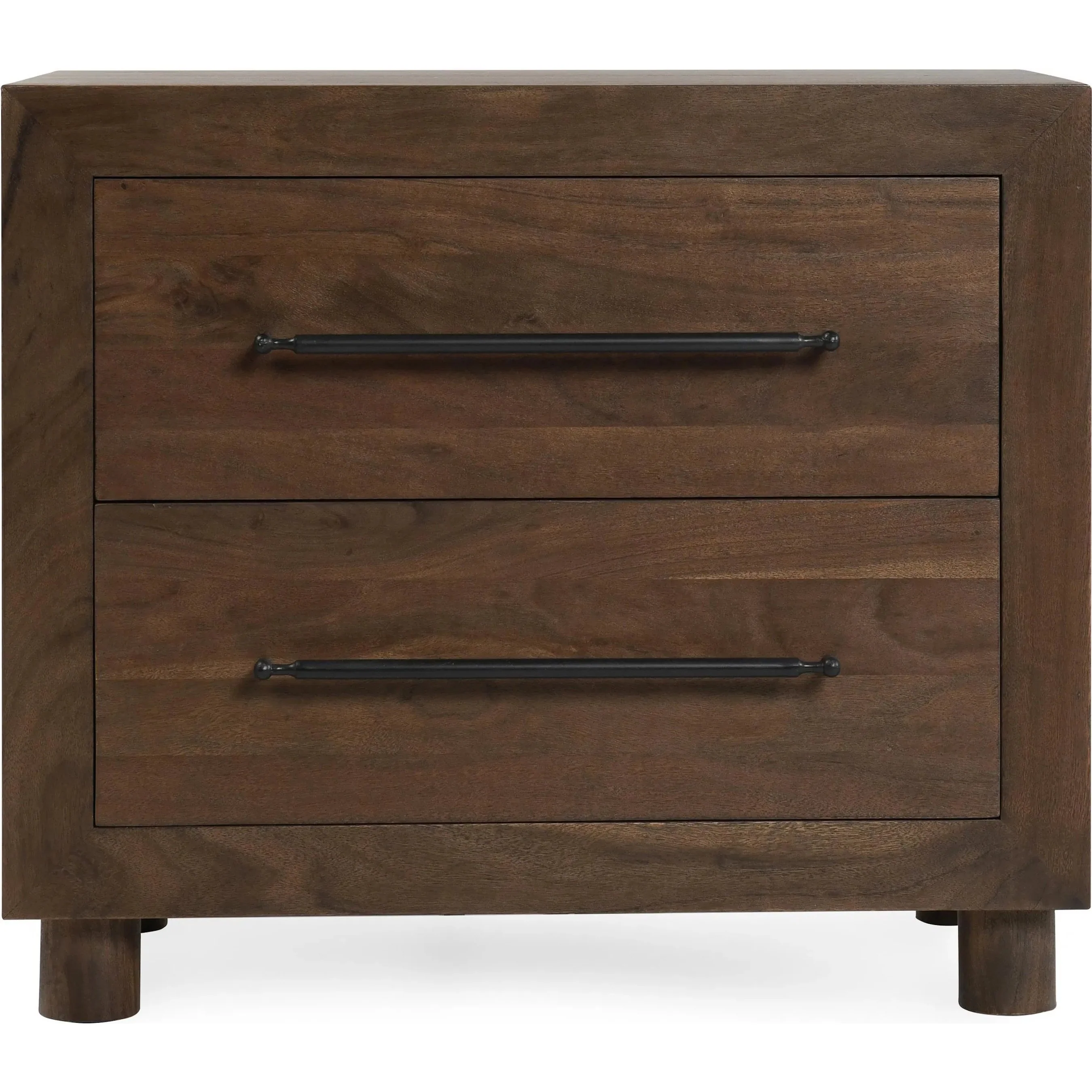 Jaxon Two-Drawer Acacia Wood Nightstand - Image 4