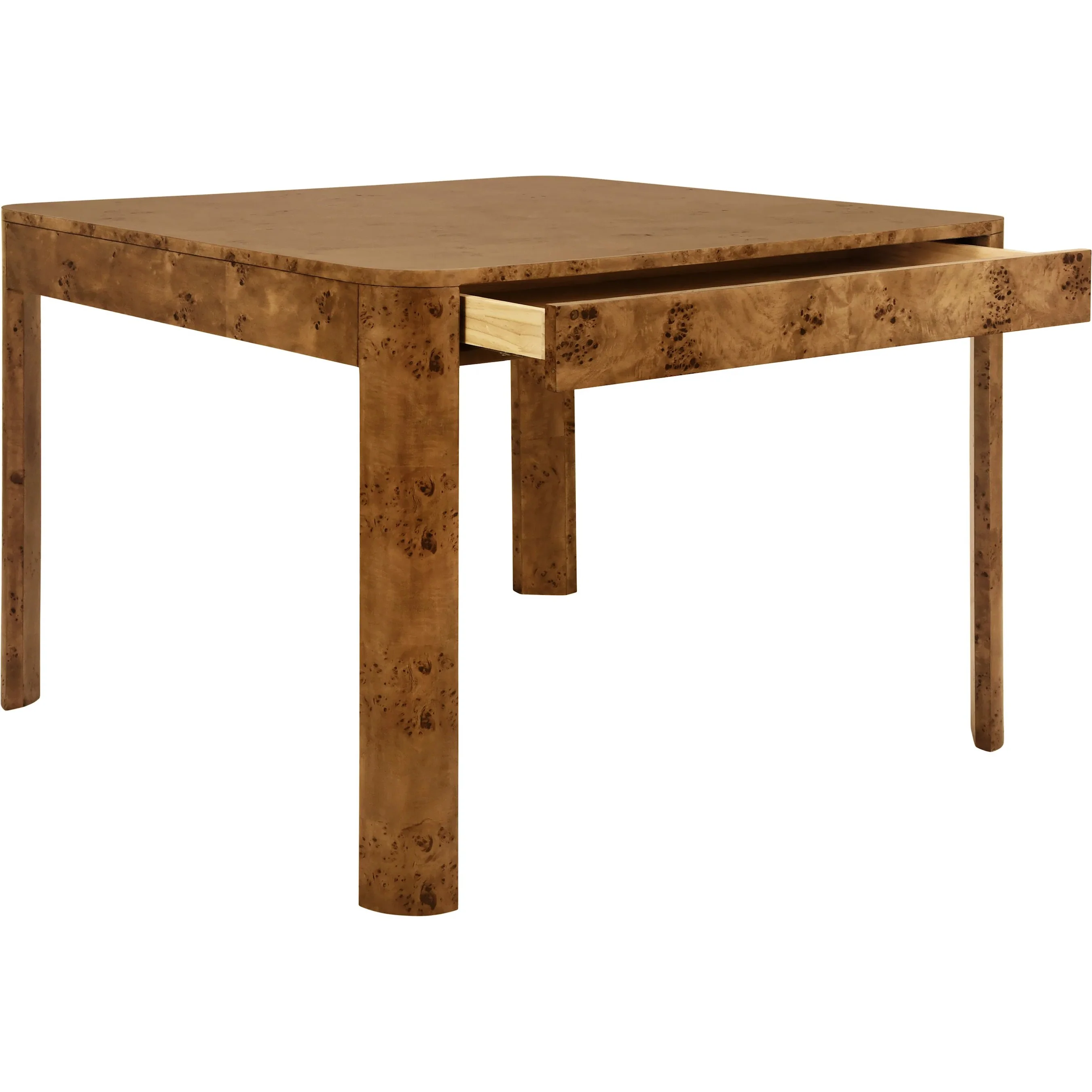 Jett Square Two Drawer Curved Corner Game Table - Image 3