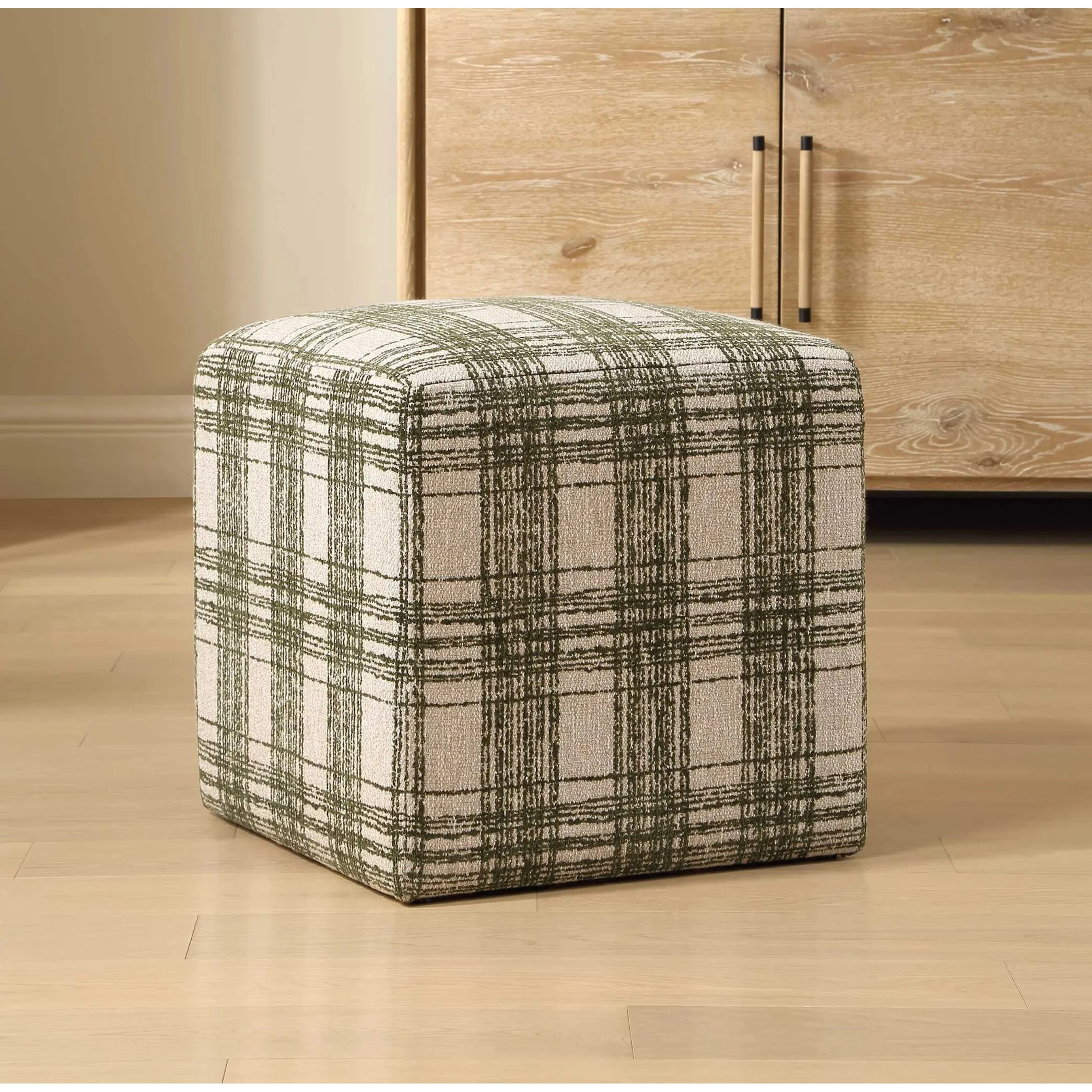 Joie Ireland Plaid Ottoman - Image 3