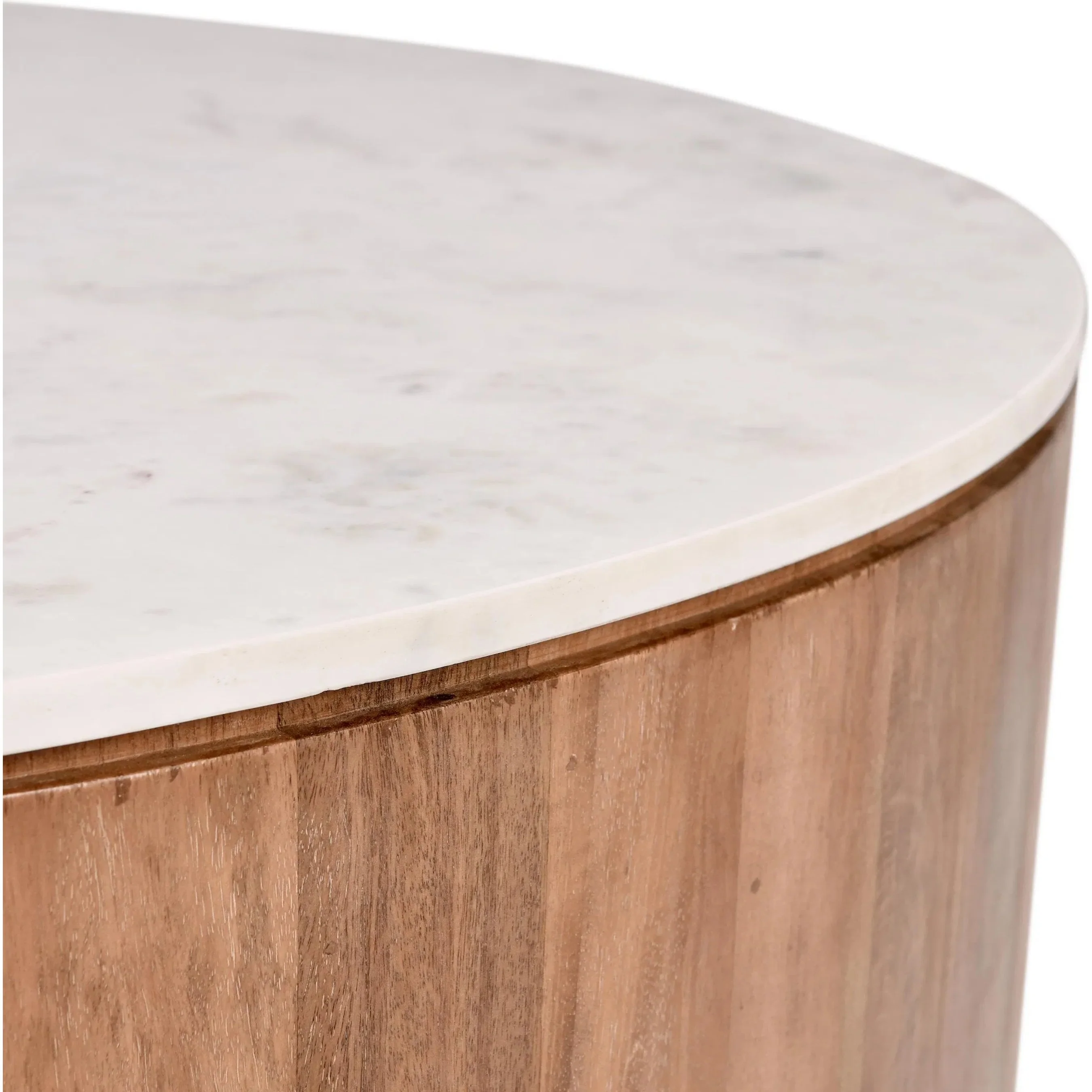 Josie 22" Solid Wood and Marble Round Coffee Table - Image 4