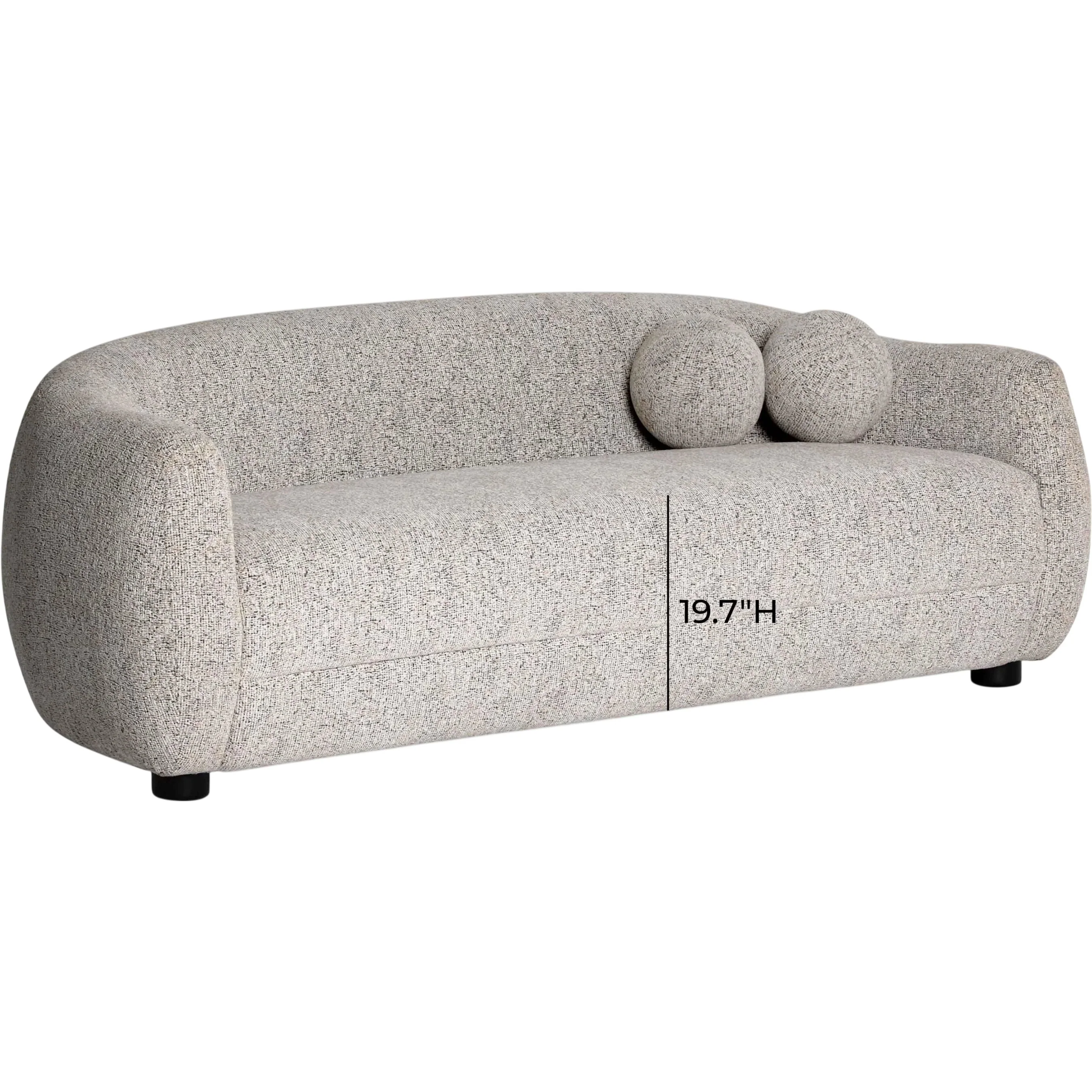 Judy 80" Black and White Woven Performance Fabric Sofa - Image 4