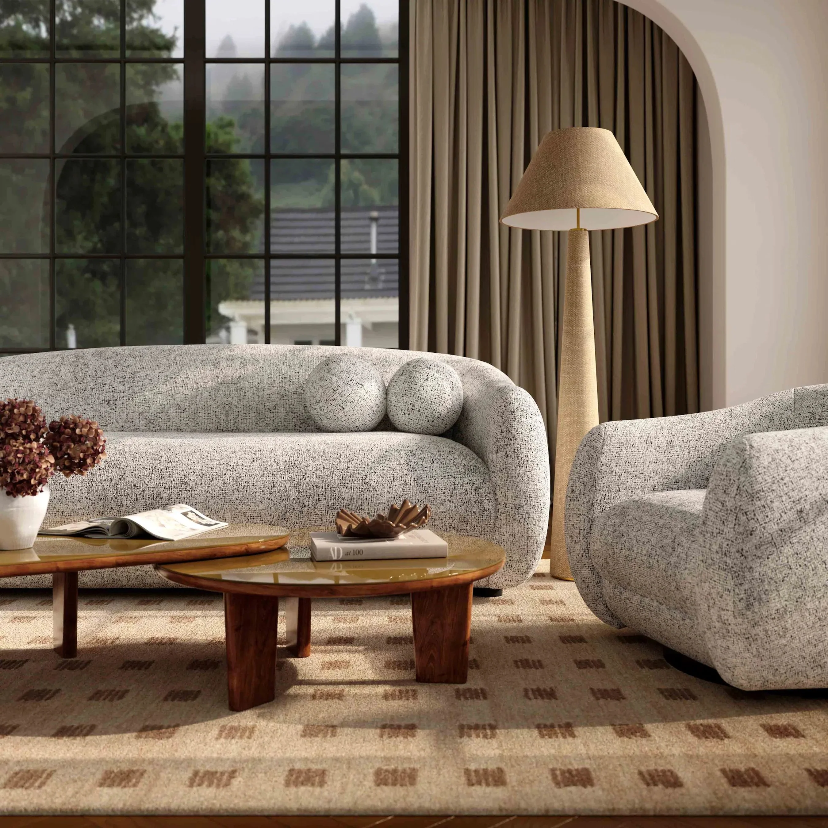Judy 80" Black and White Woven Performance Fabric Sofa - Image 7