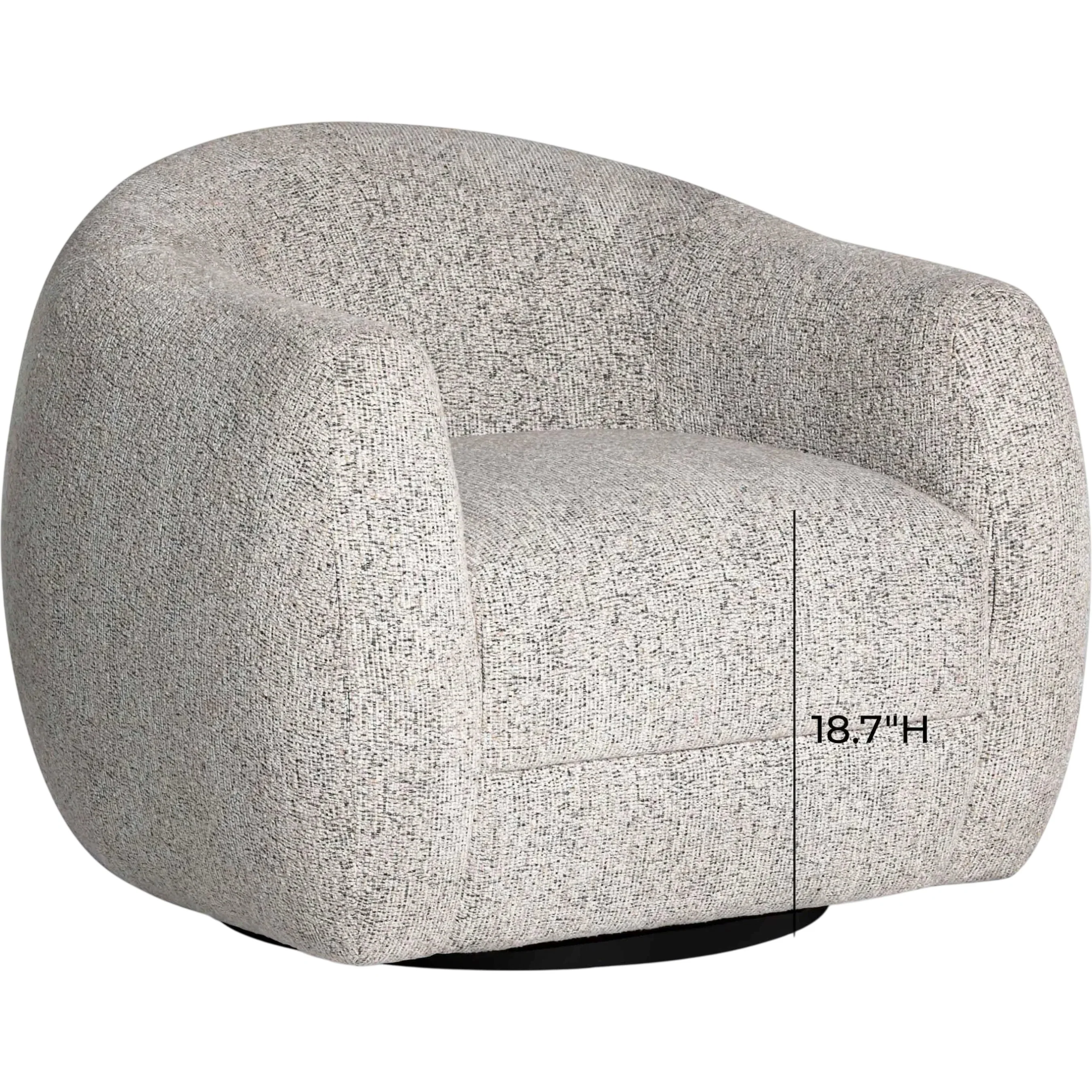 Judy Black and White Woven Performance Fabric Swivel Chair