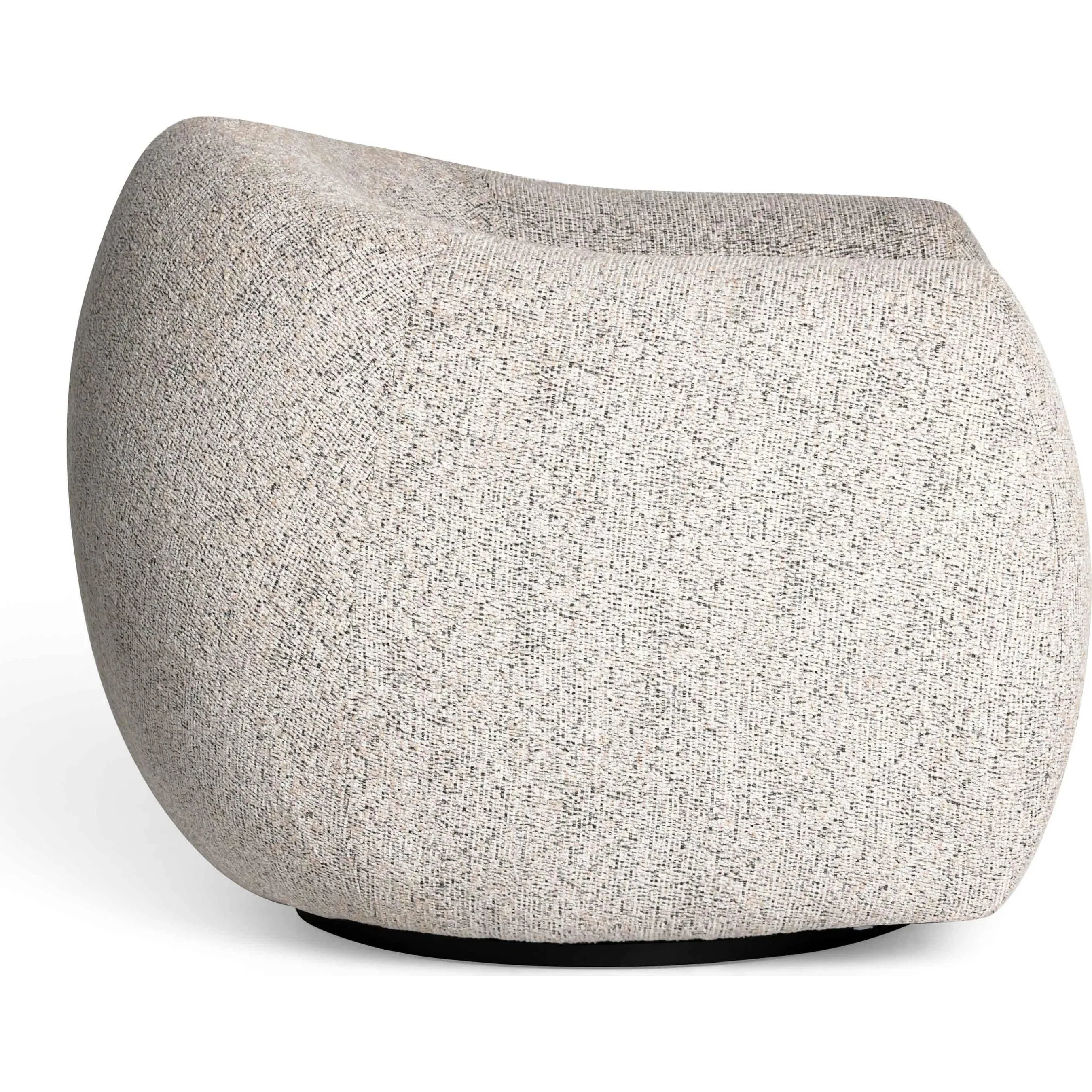 Judy Black and White Woven Performance Fabric Swivel Chair - Image 2