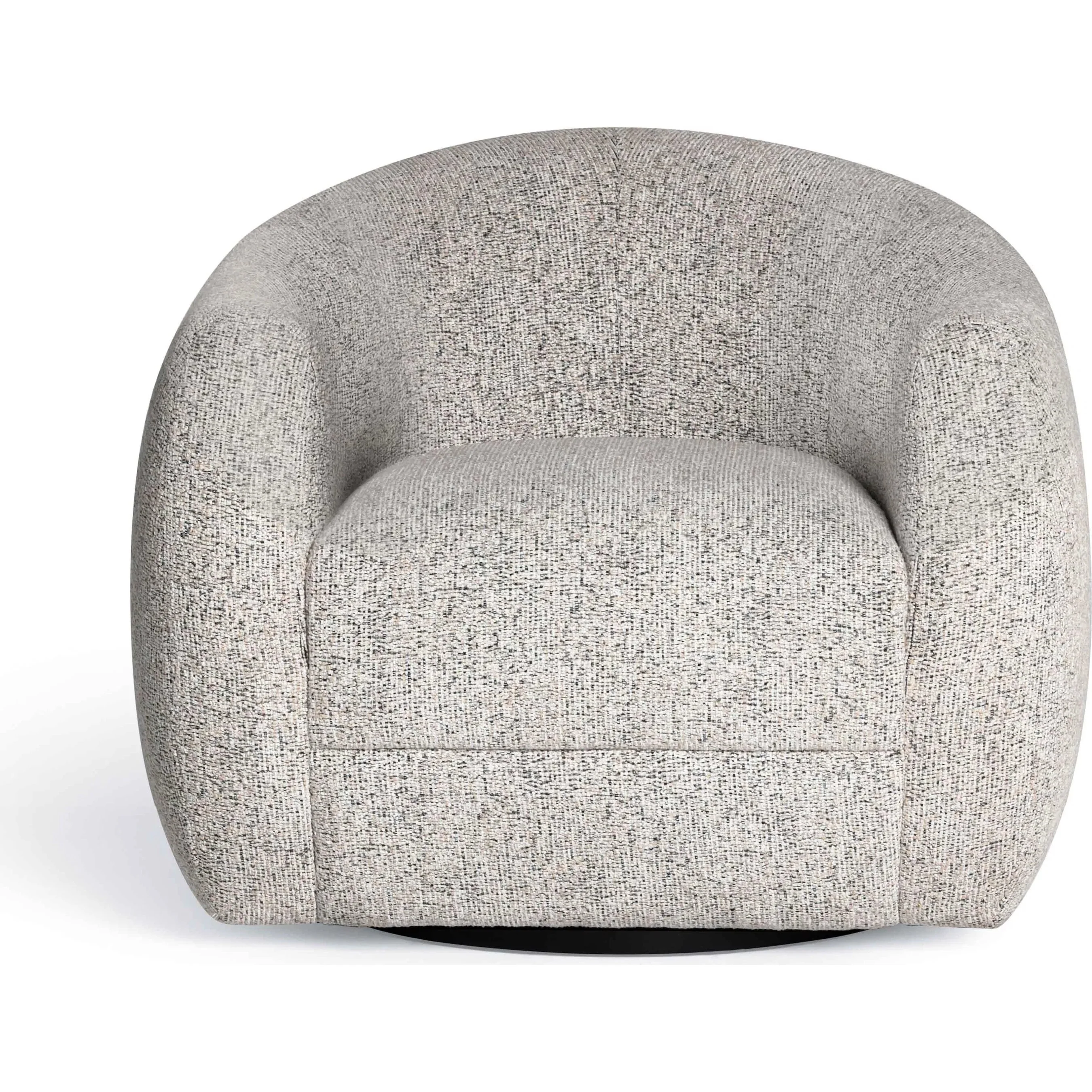 Judy Black and White Woven Performance Fabric Swivel Chair - Image 4