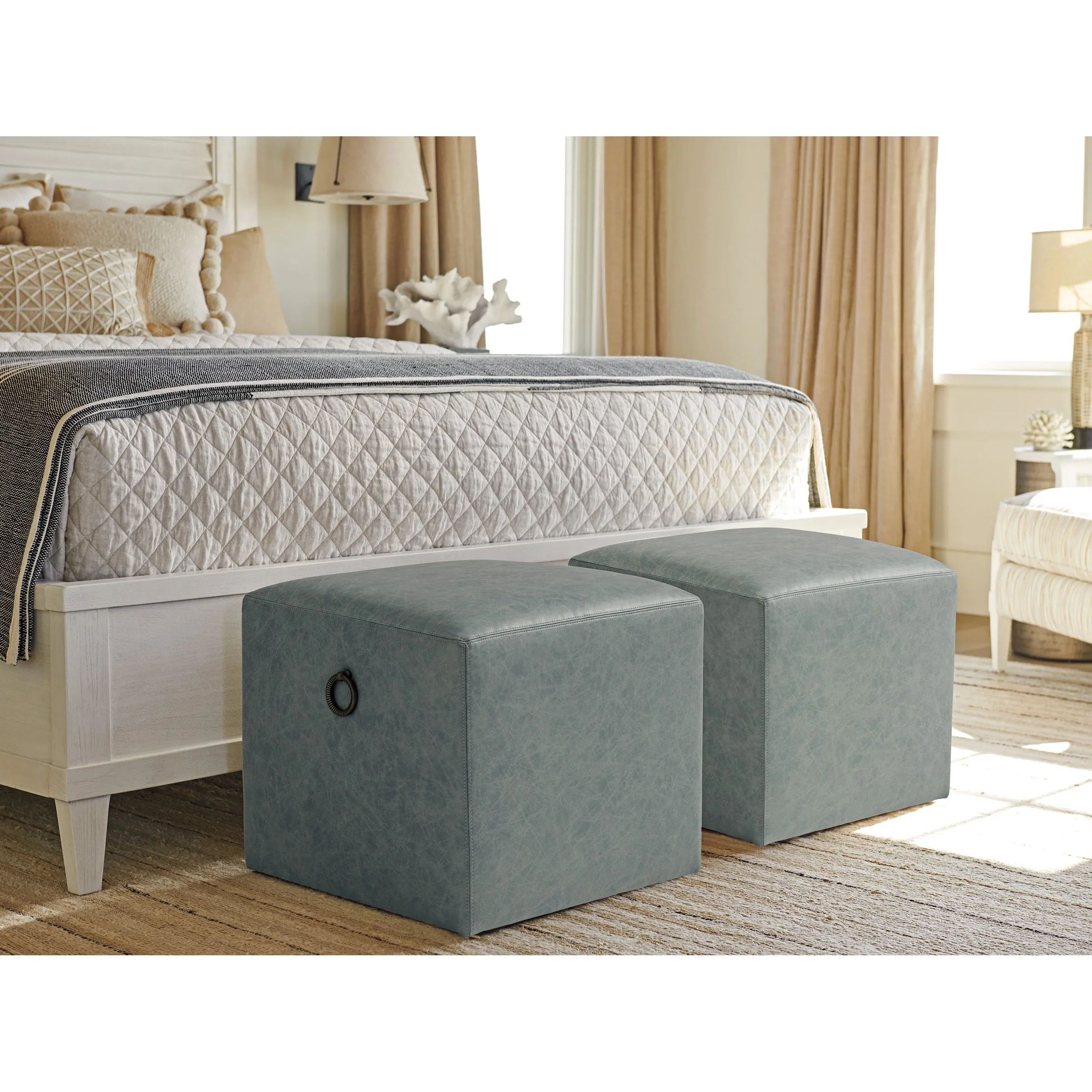 Jupiter Leather Ottoman - Image 2