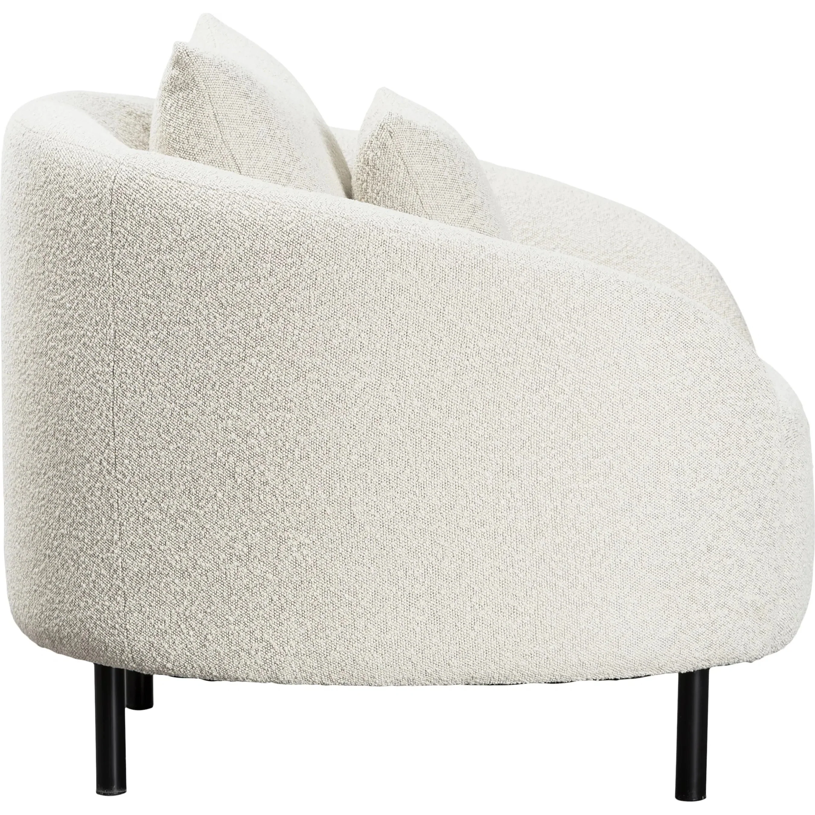 Karolyn White Boucle Barrel Chair with Throw Pillows - Image 3