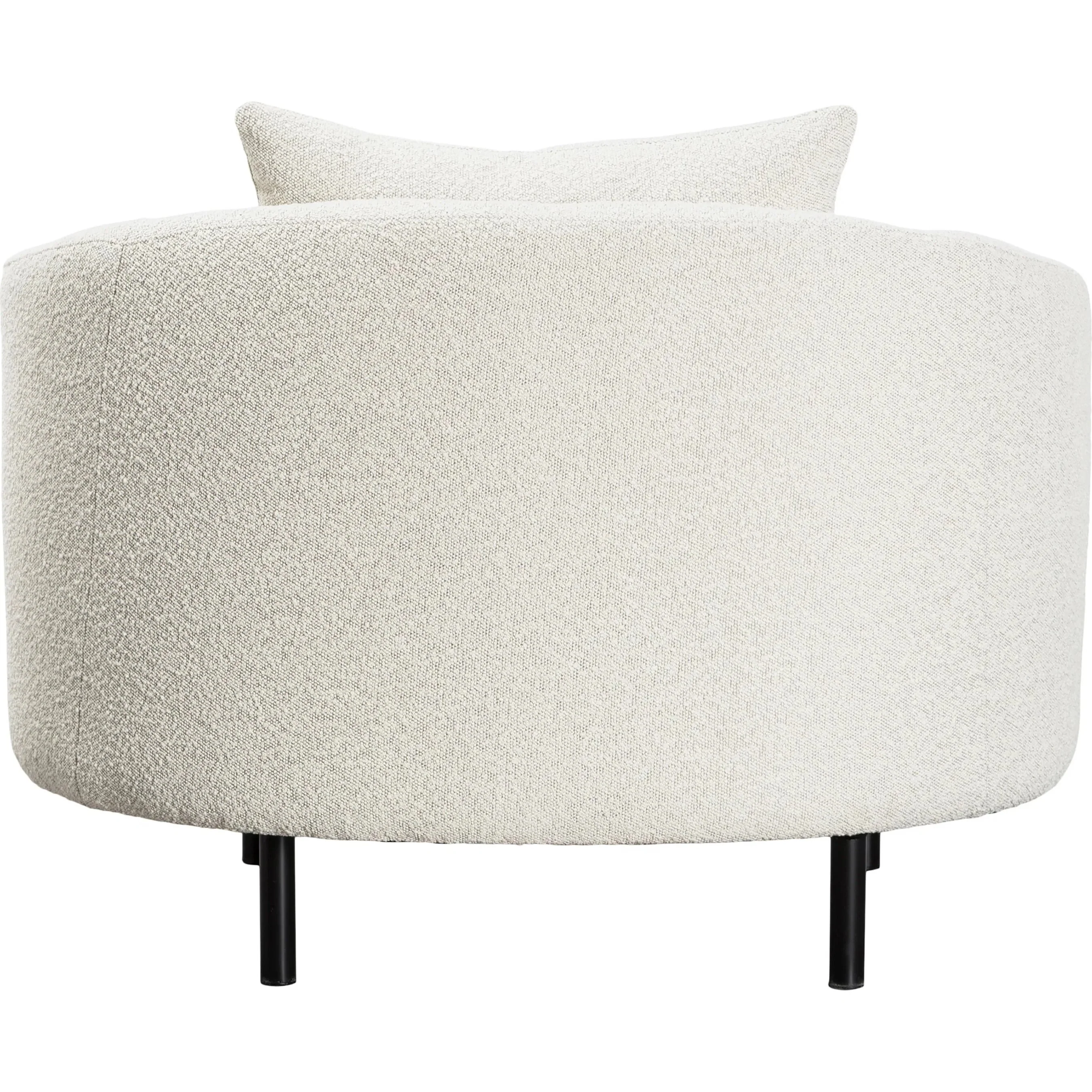Karolyn White Boucle Barrel Chair with Throw Pillows - Image 4