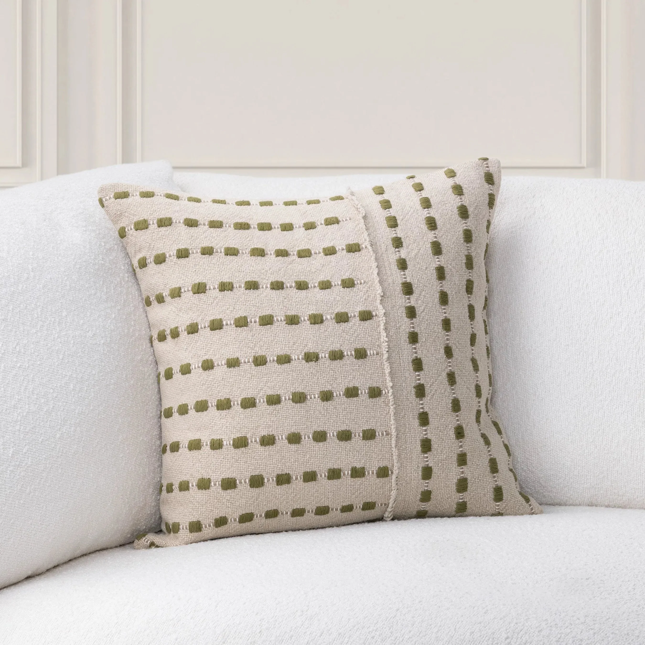 Katia Linen Blend Fabric Throw Pillow - Image 3