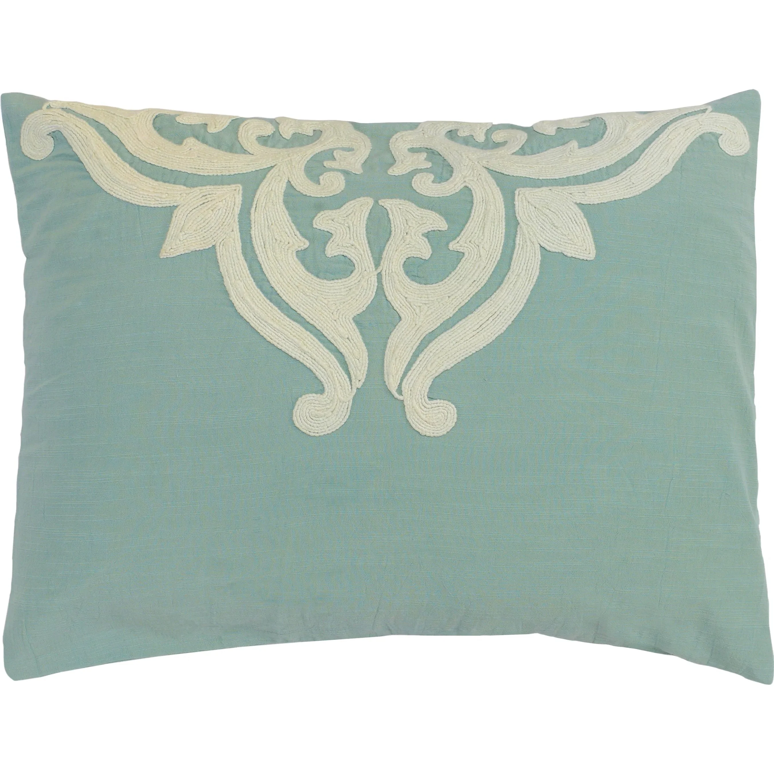 Kent 100% Cotton Embroidered Throw Pillow - Image 3