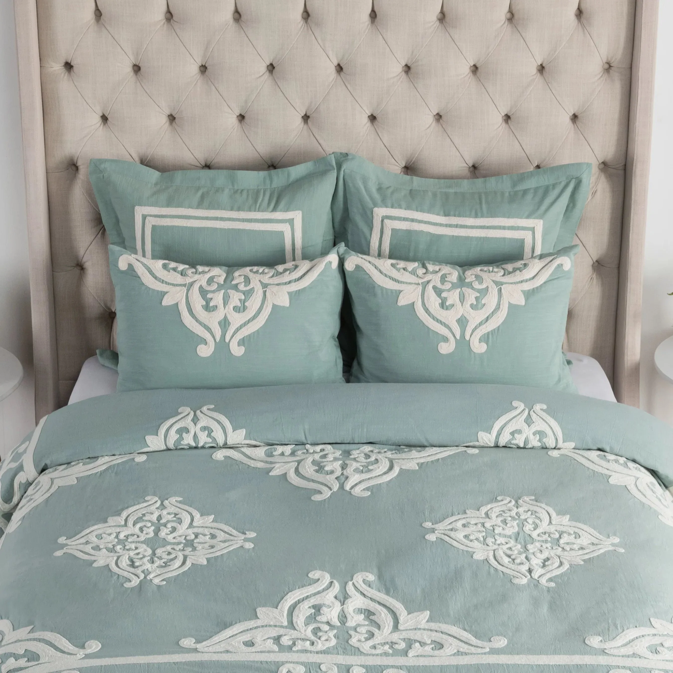 Kent 100% Cotton Embroidered Throw Pillow - Image 7