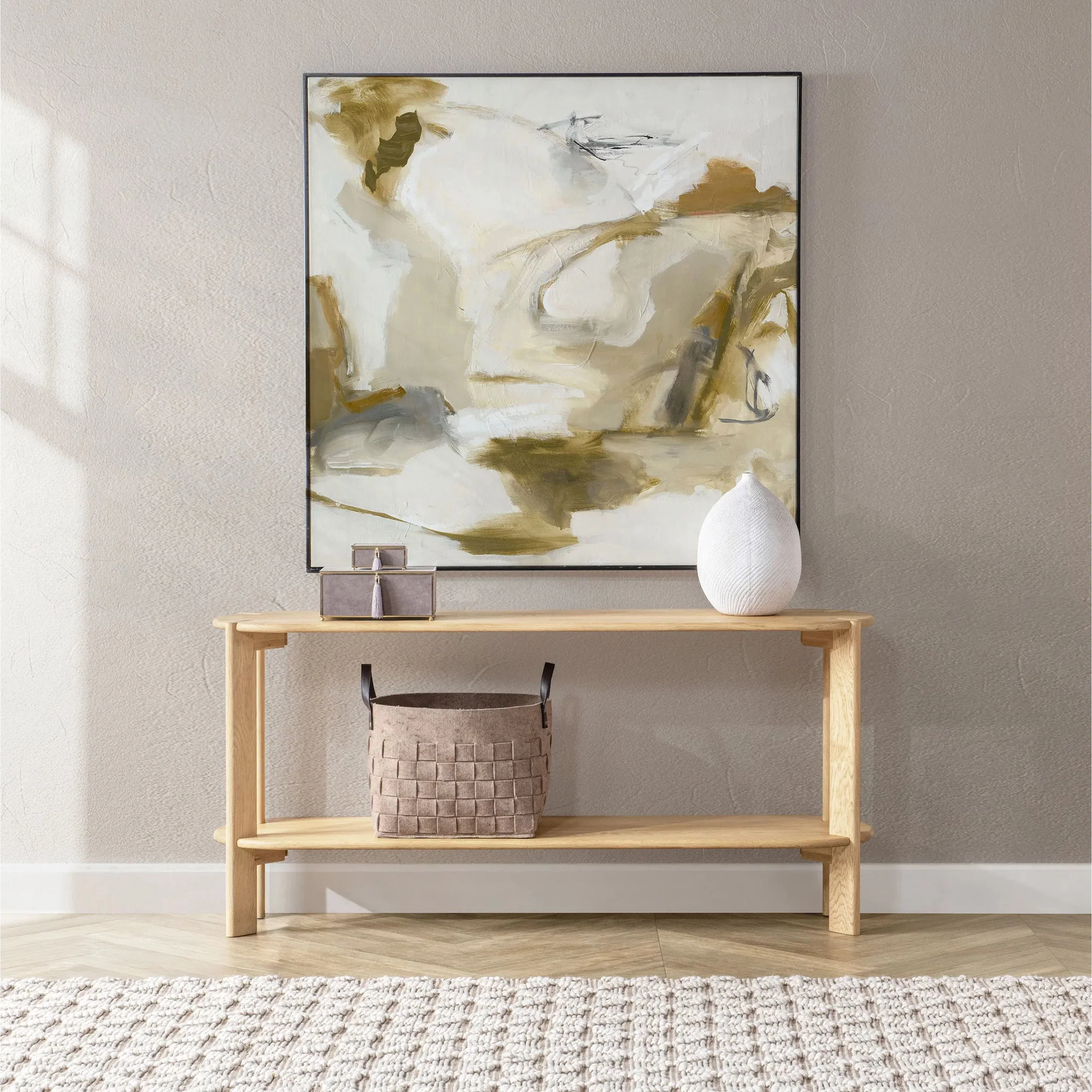Kering Oak Wood Oval Console Table - Image 8