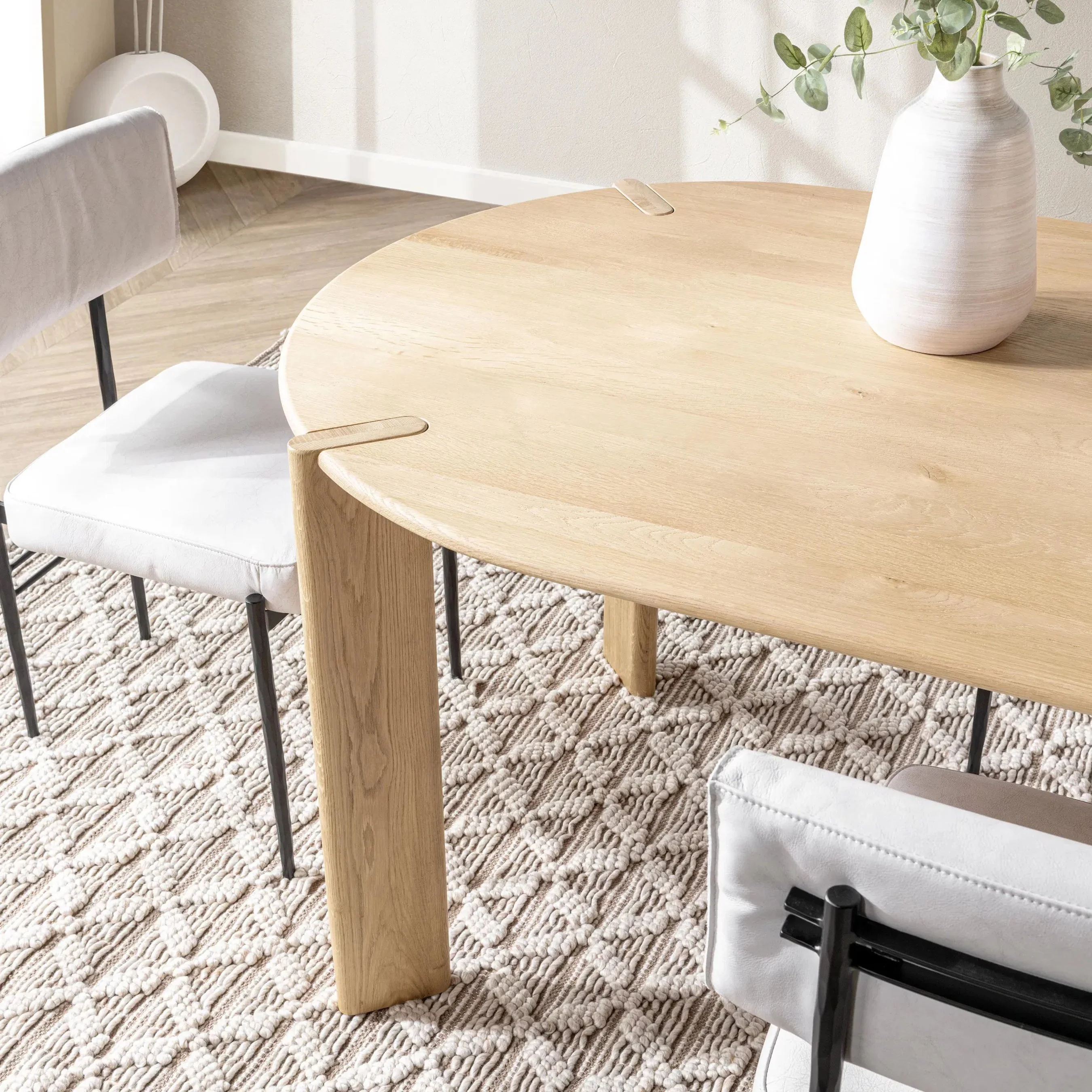 Kering Oak Wood Oval Dining Table - Image 6