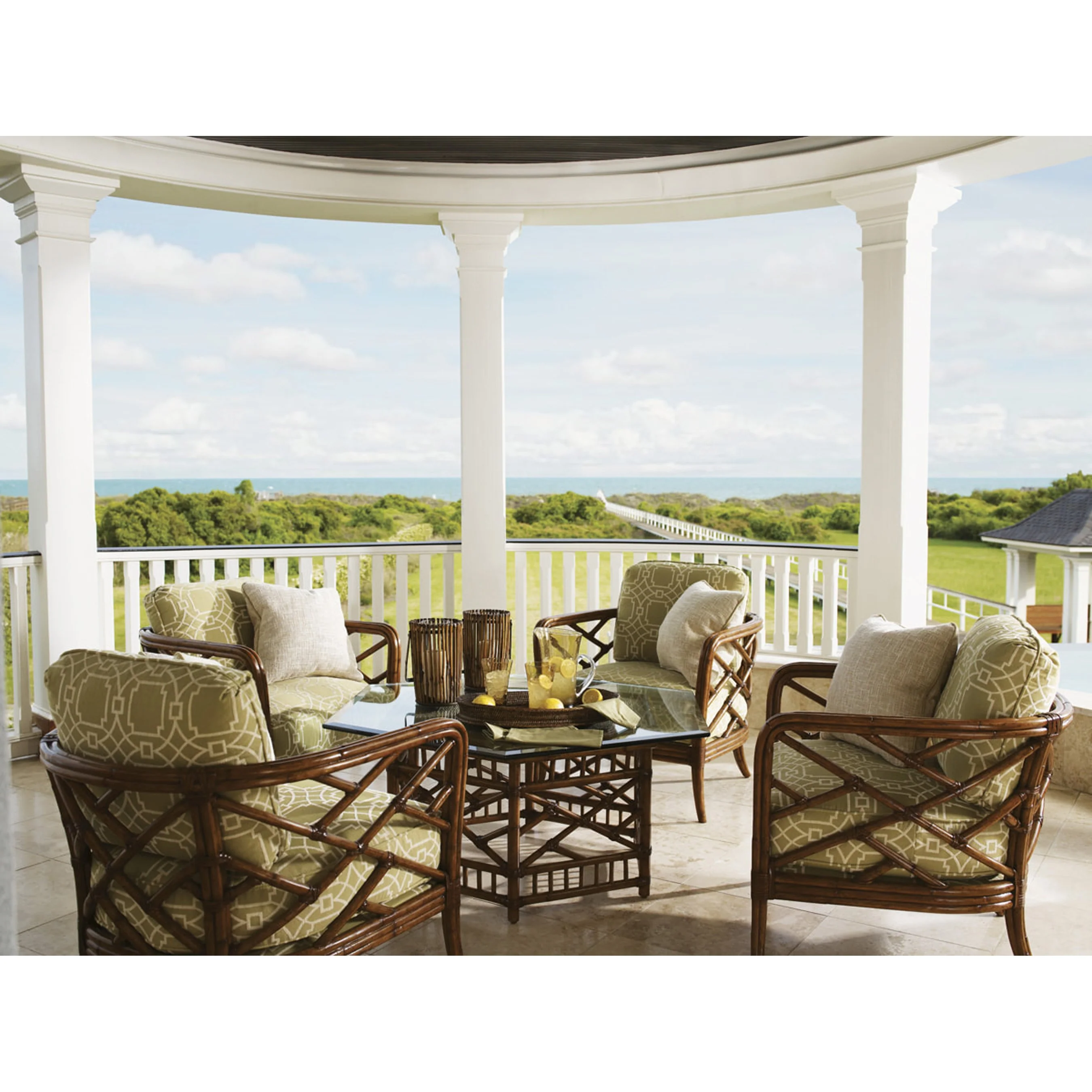 Key Largo Cocktail Table with Glass Top - Image 3