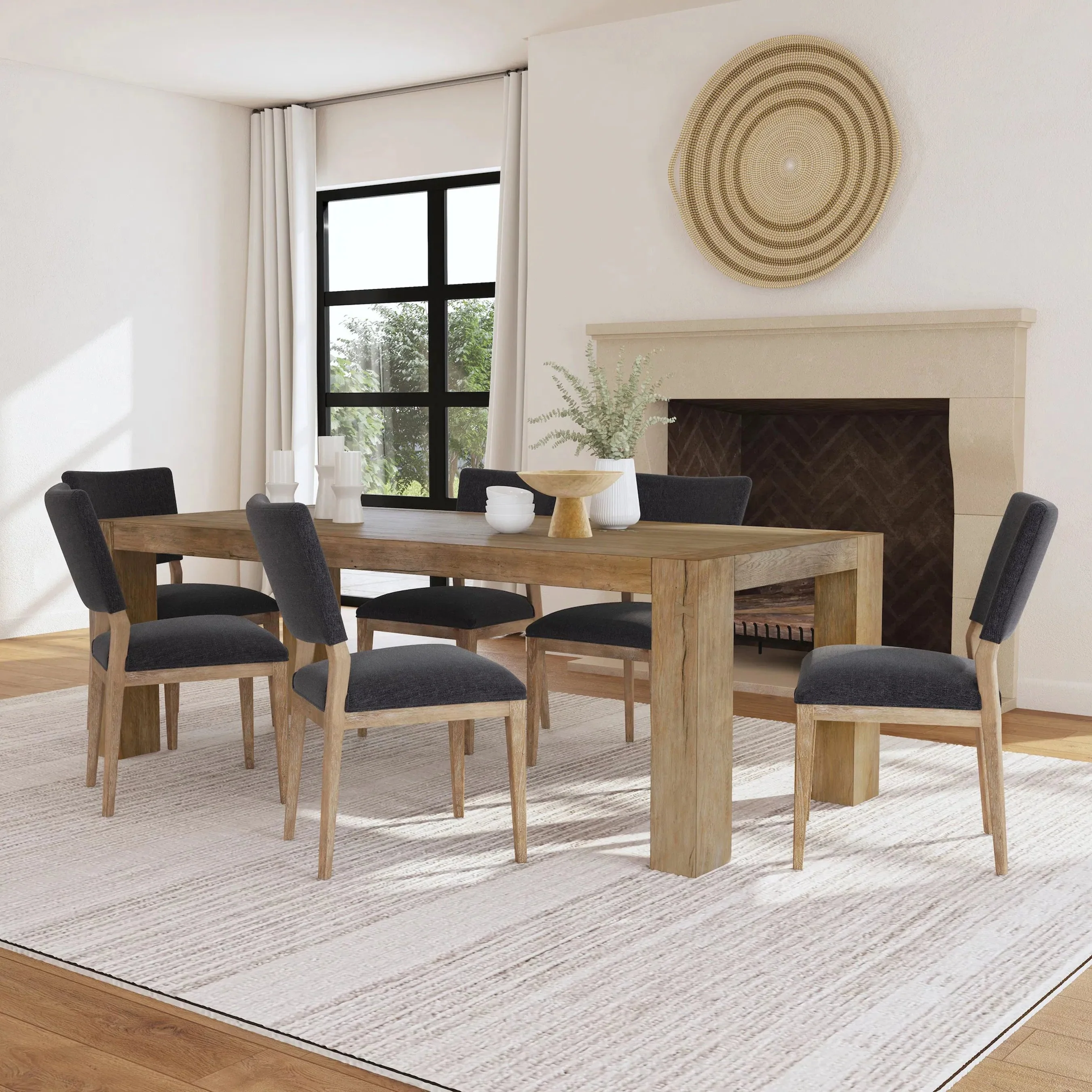 Kingston 89" Reclaimed Oak Wood Dining Table - Image 15