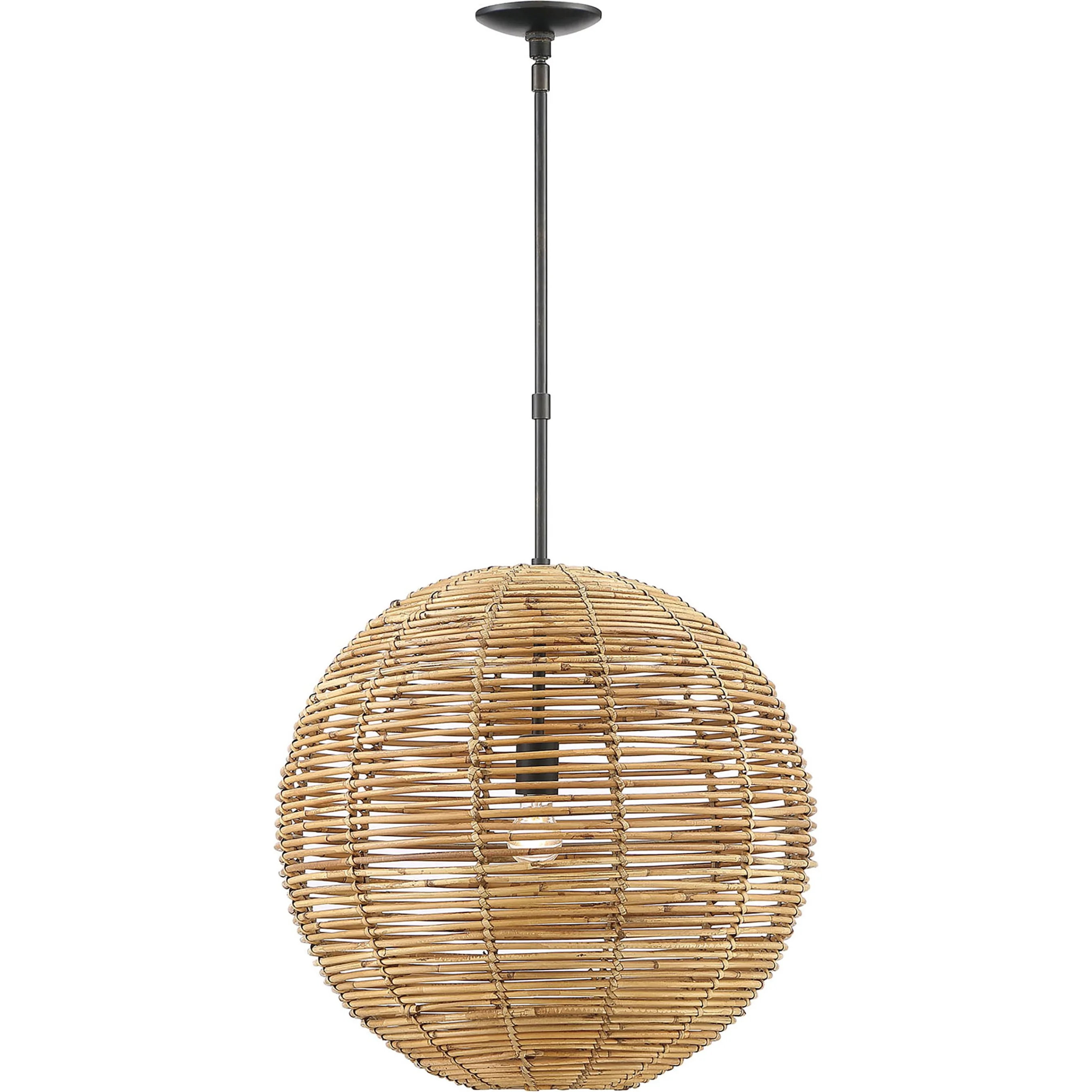 Kingston Rattan Single-Light Globe Pendant