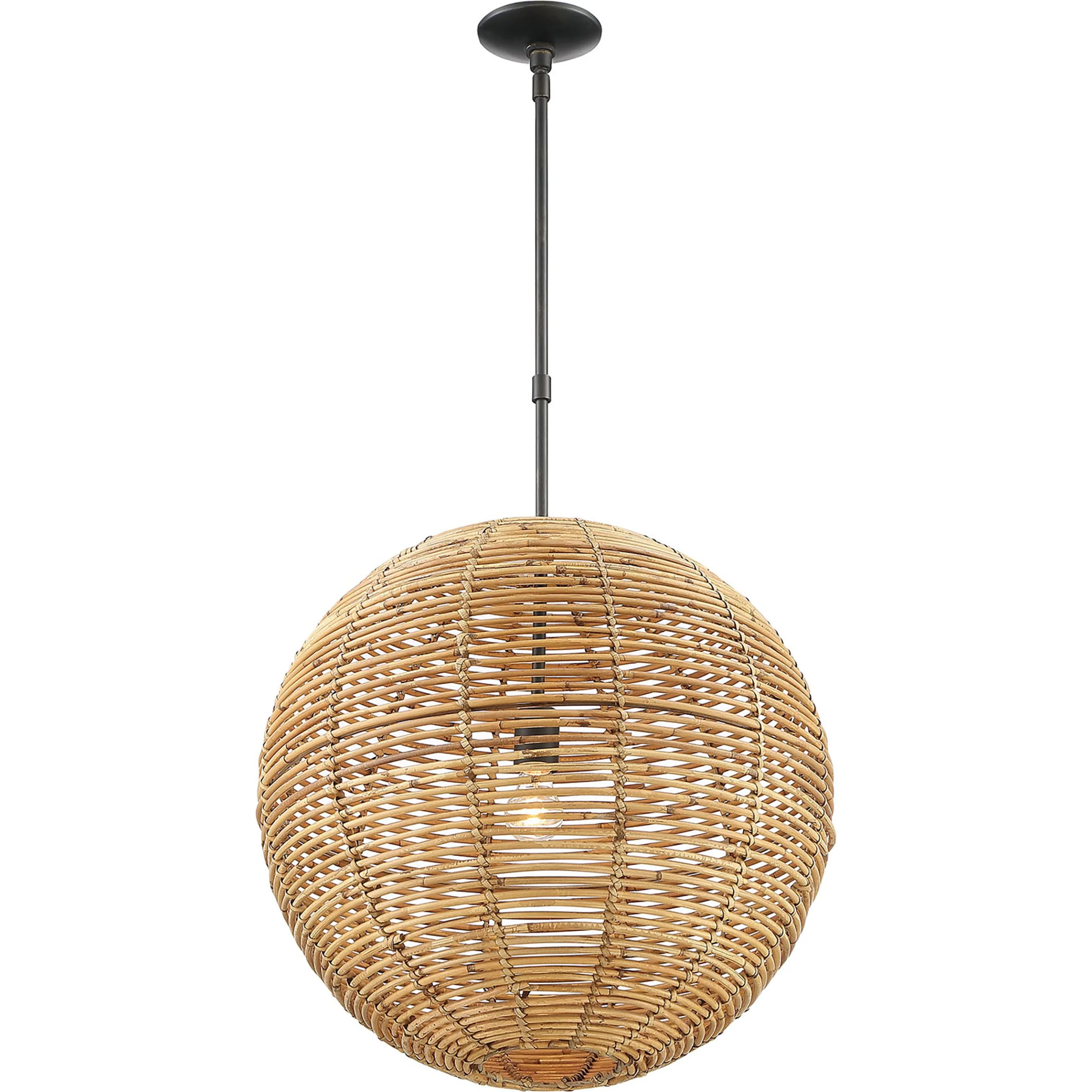 Kingston Rattan Single-Light Globe Pendant - Image 2