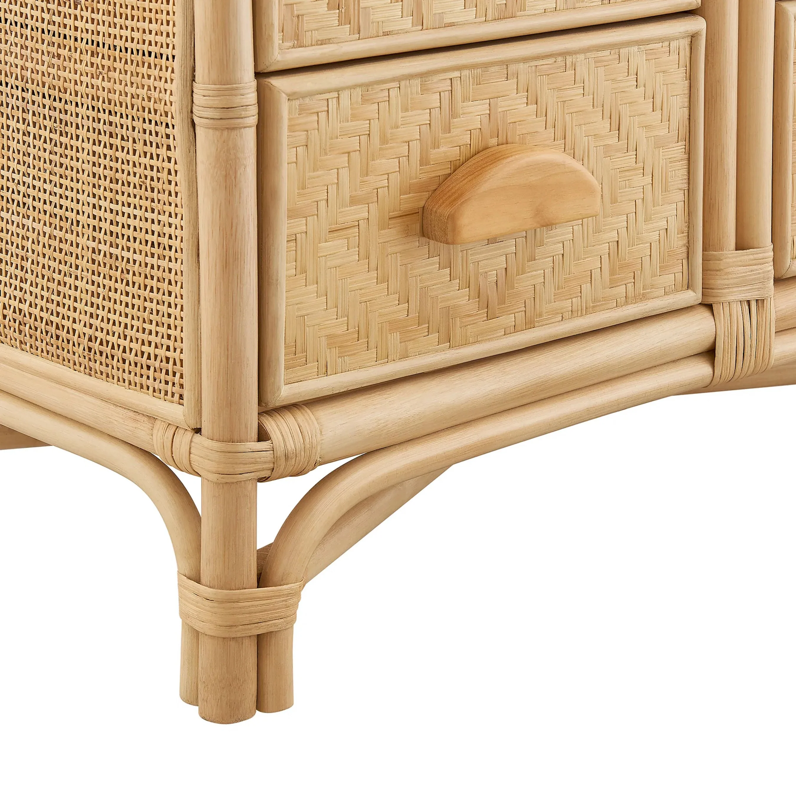 Kleberg 71 Inch Tall Arched Natural Rattan Bookshelf - Image 5
