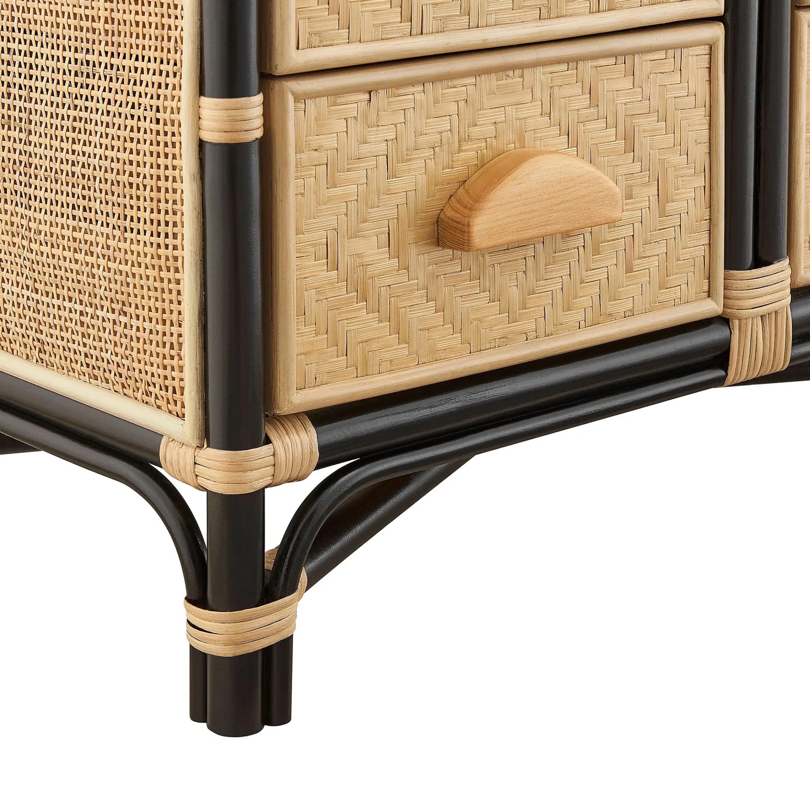 Kleberg 71 Inch Tall Arched Natural Rattan Bookshelf - Image 7