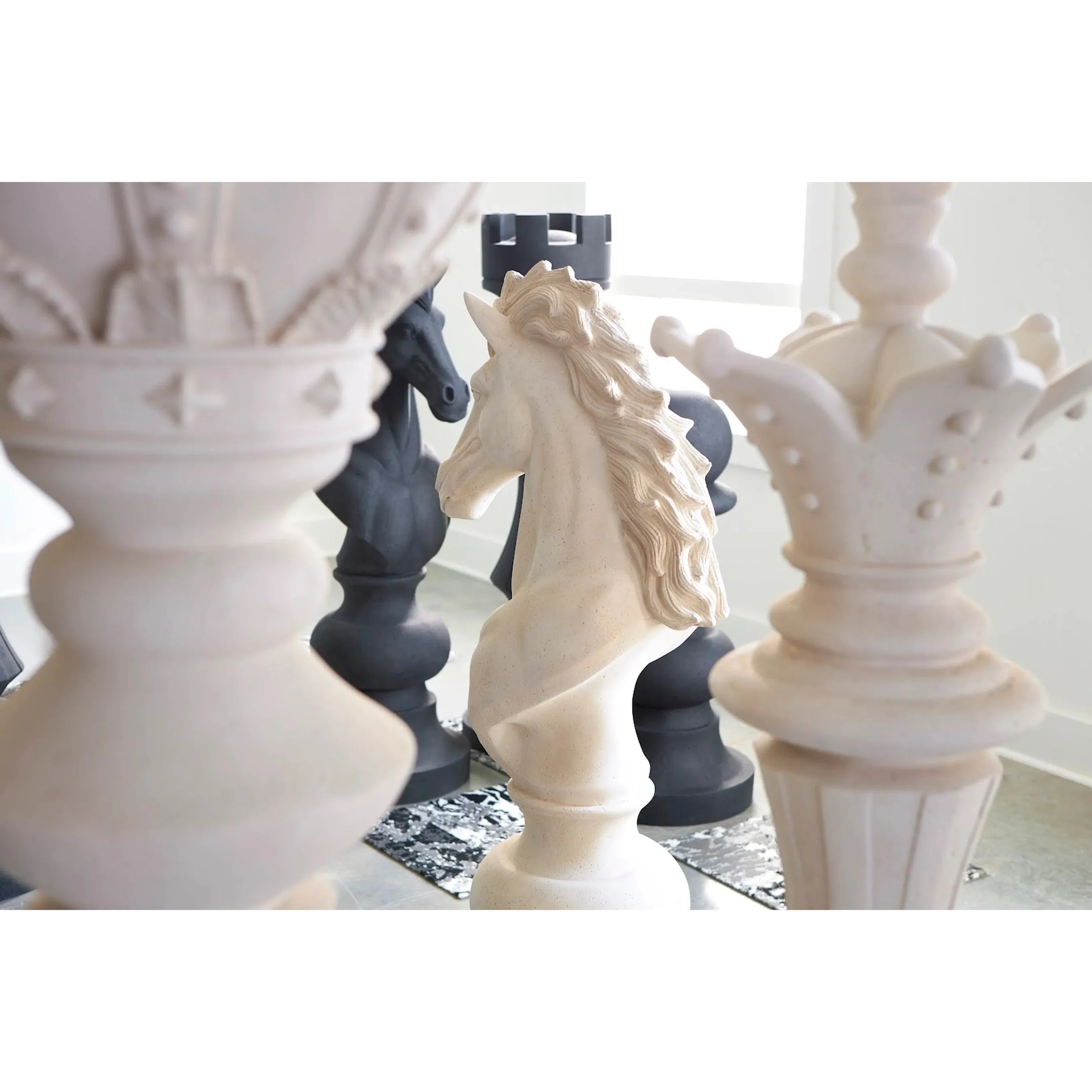 Knight Chess Sculpture Cast Stone - Image 13