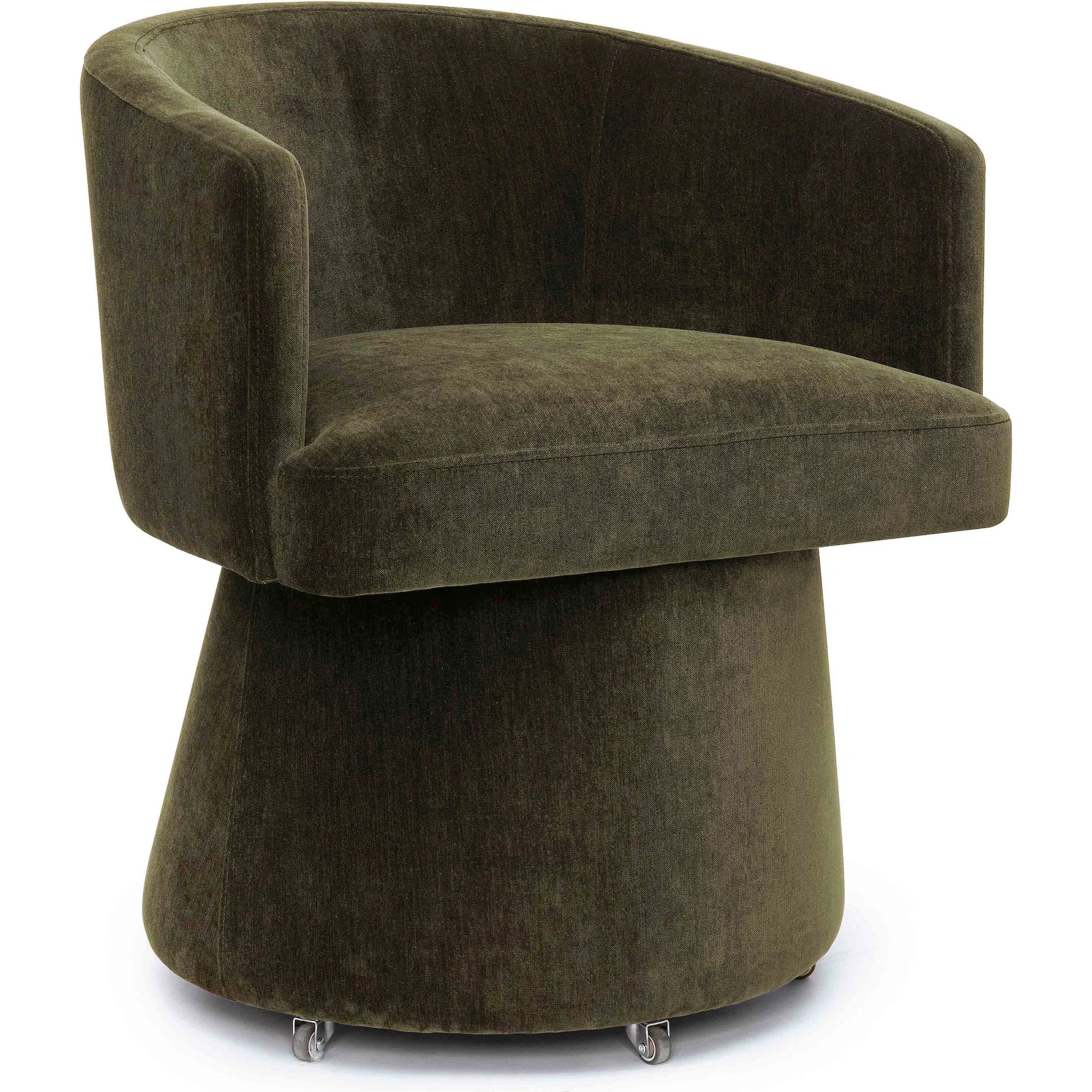Kristen Upcycled Contract-Grade Chenille Rolling Desk Chair