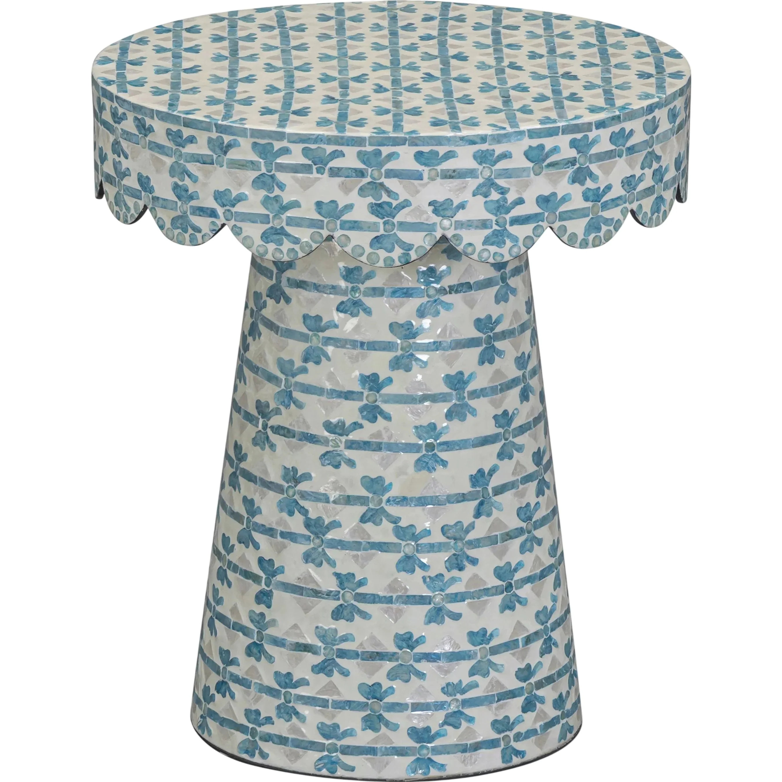 Lady Ribbon Capiz Round Side Table