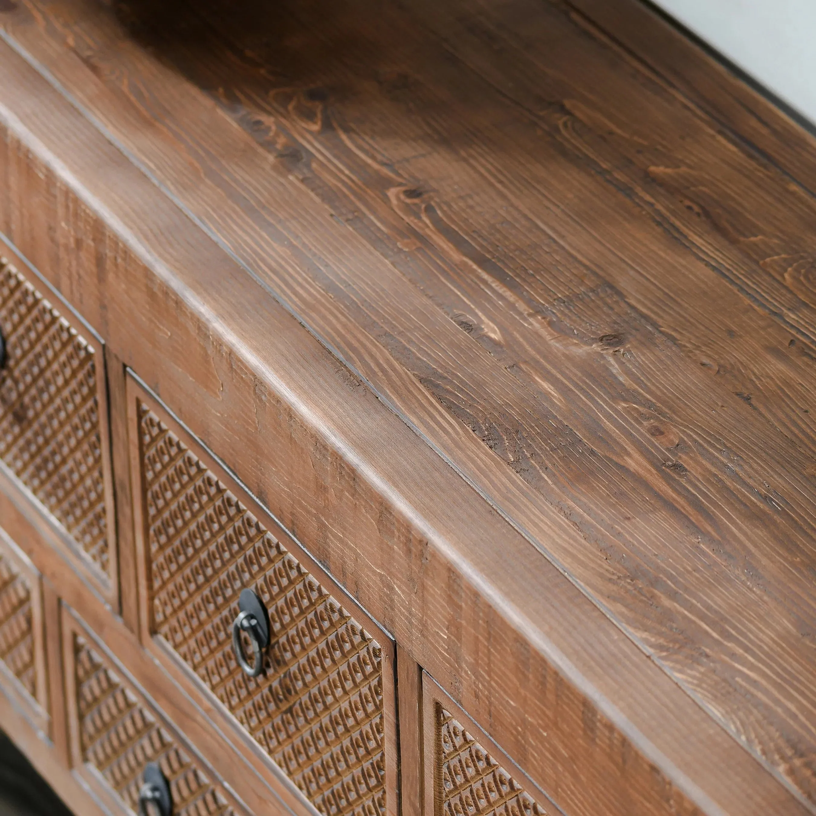 Lahey 11-Drawer Pine Wood Console Table - Image 6
