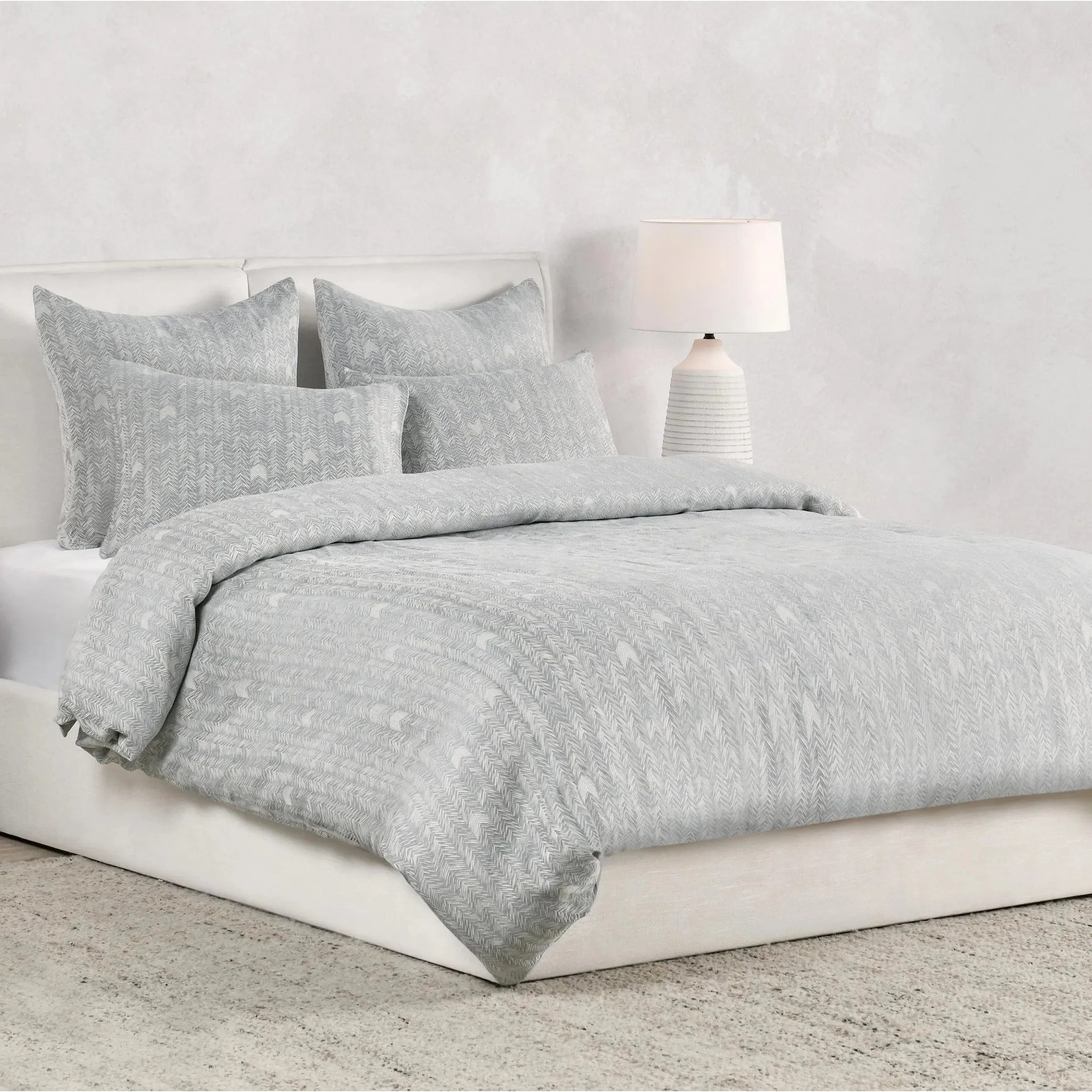 Lana 100% Cotton Gray Embroidered Duvet - Image 10