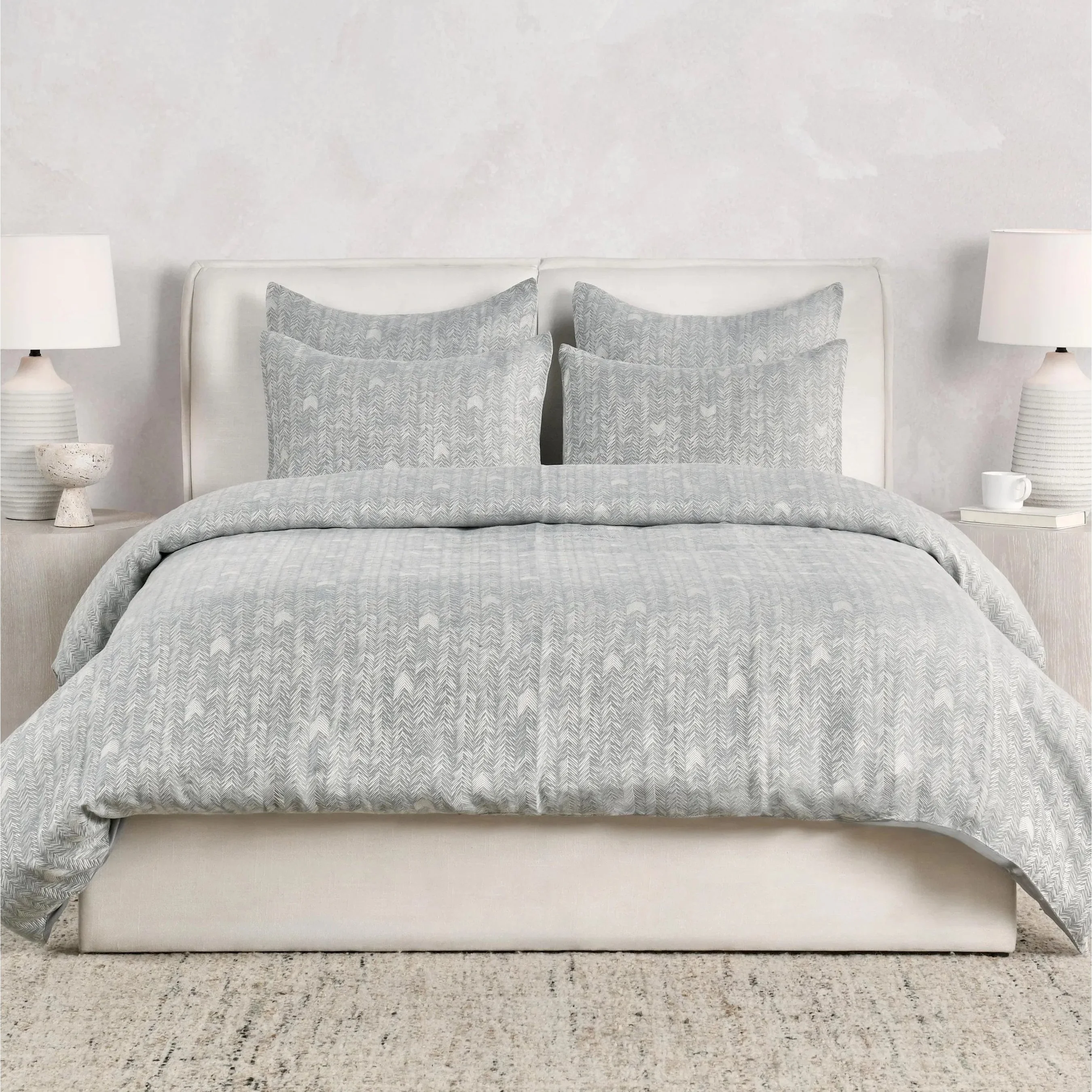 Lana 100% Cotton Gray Embroidered Duvet - Image 11
