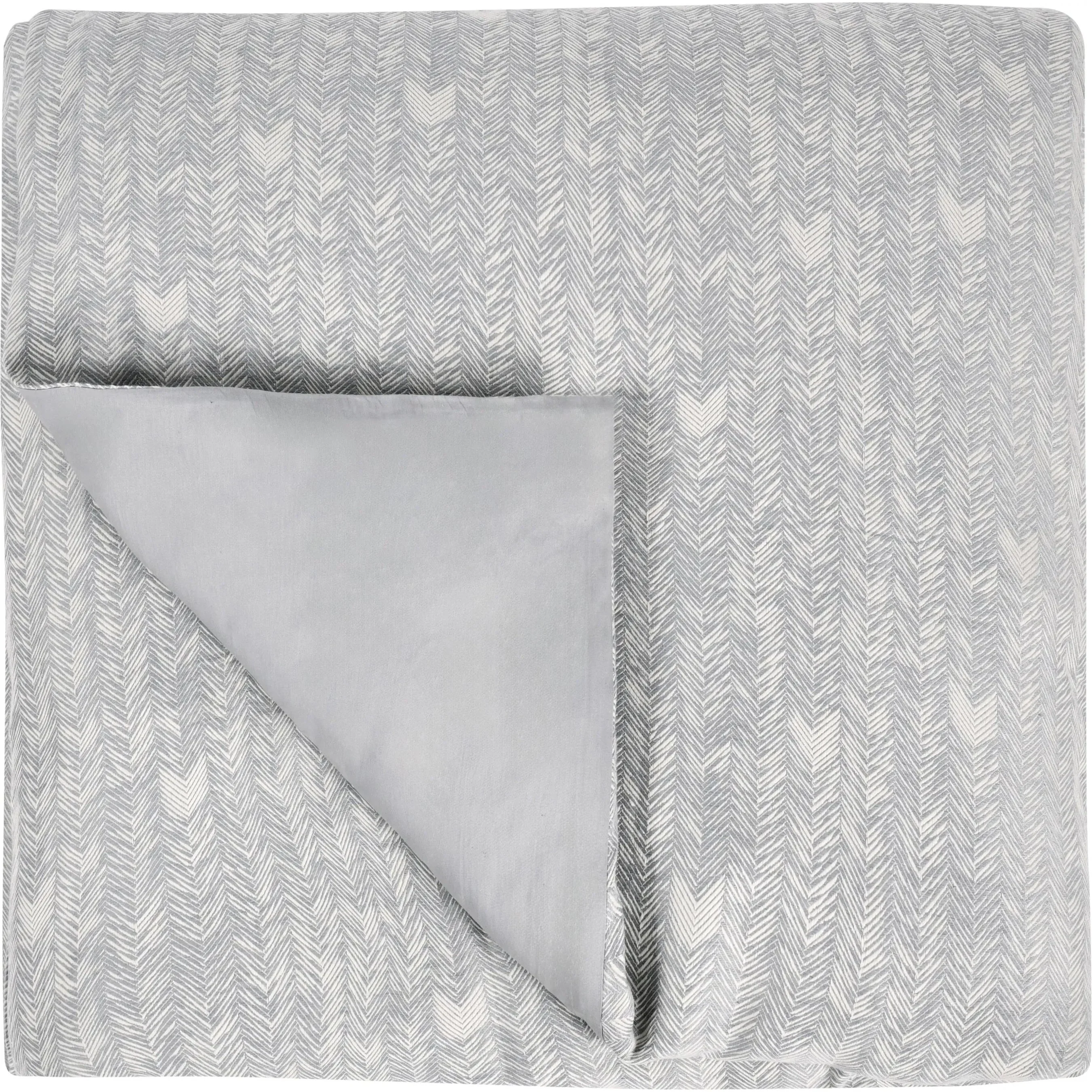 Lana 100% Cotton Gray Embroidered Duvet - Image 2
