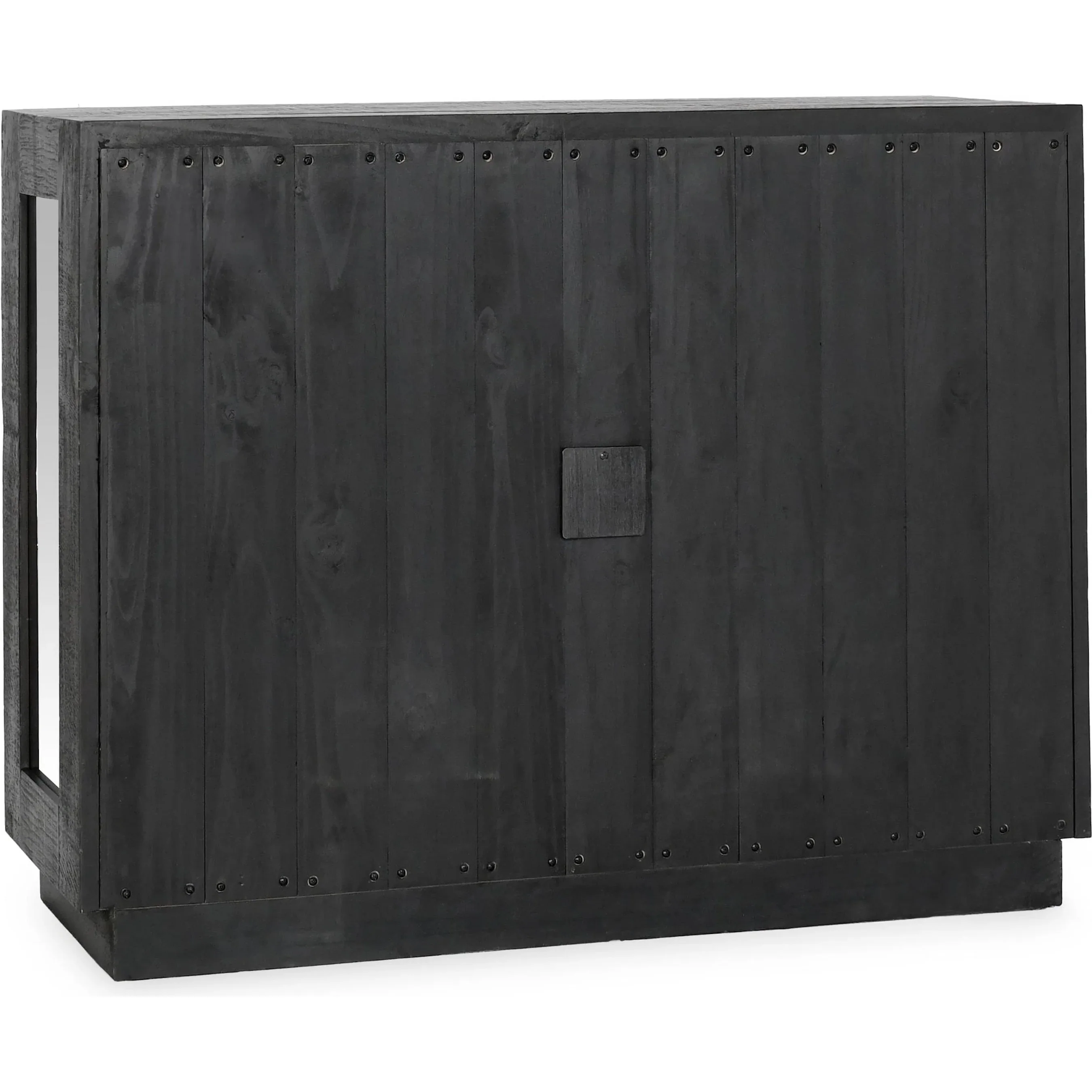 Larson Two-Door Glass Oak Wood Cabinet - Image 2
