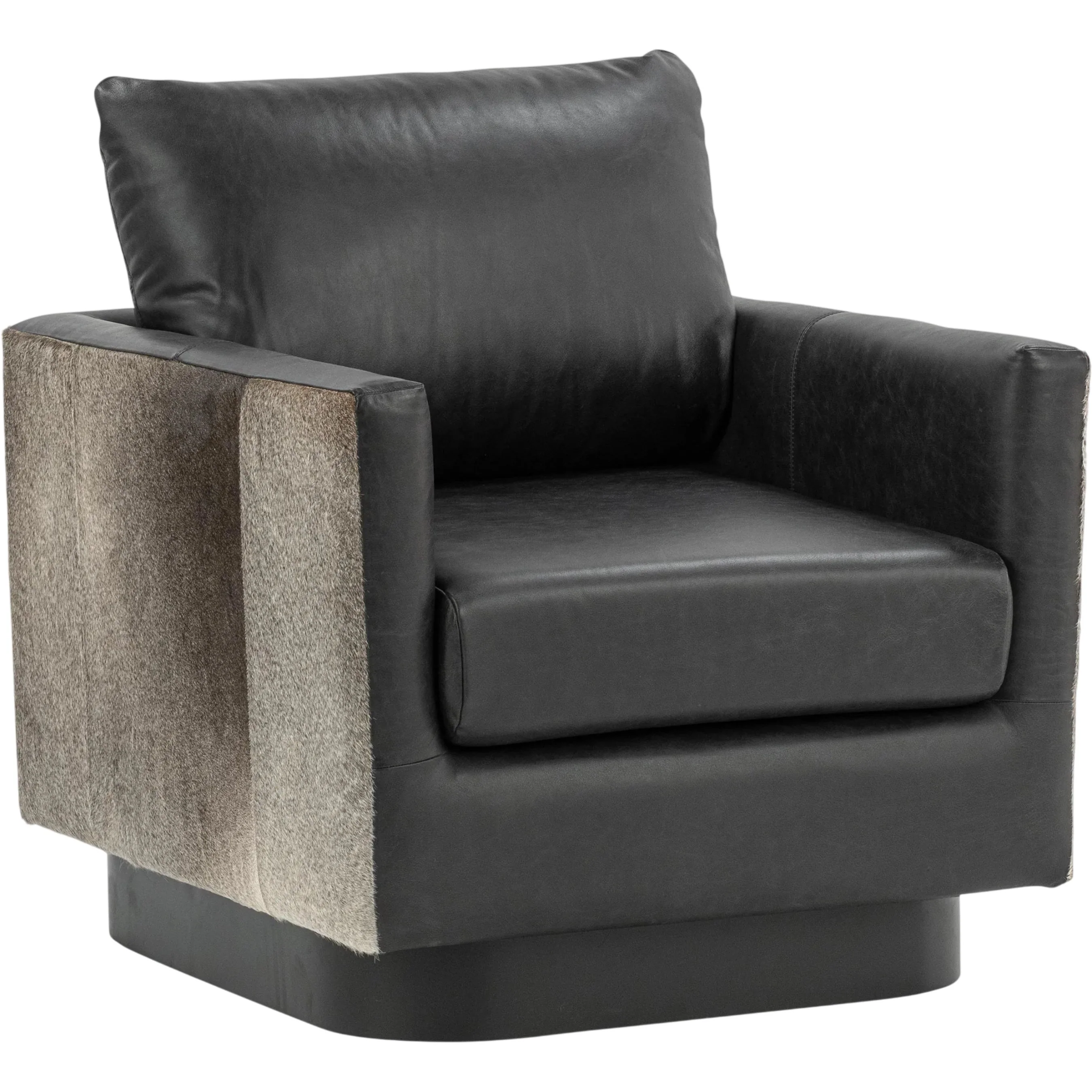 Lathe Leather and Hide Accent Chair