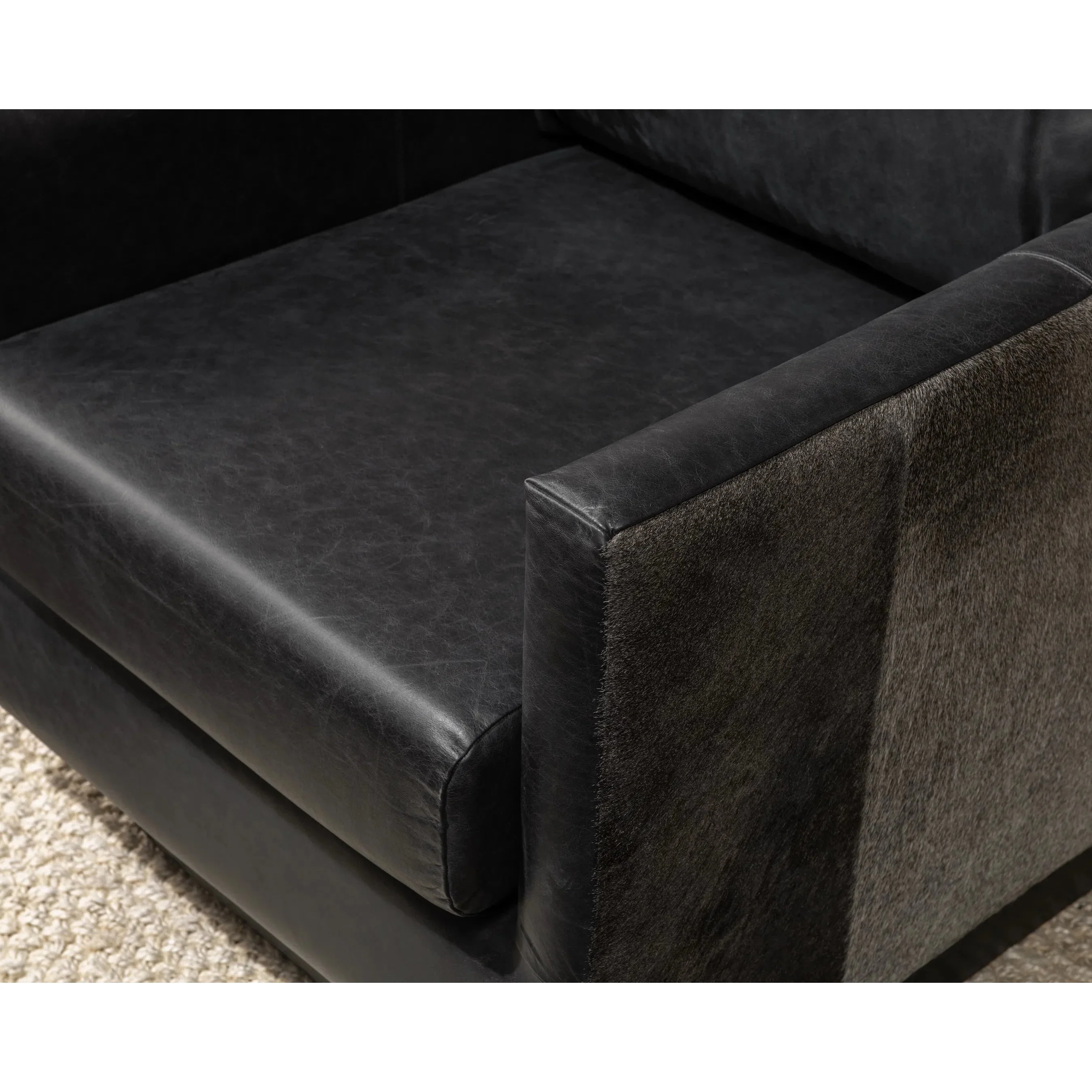 Lathe Leather and Hide Accent Chair - Image 13