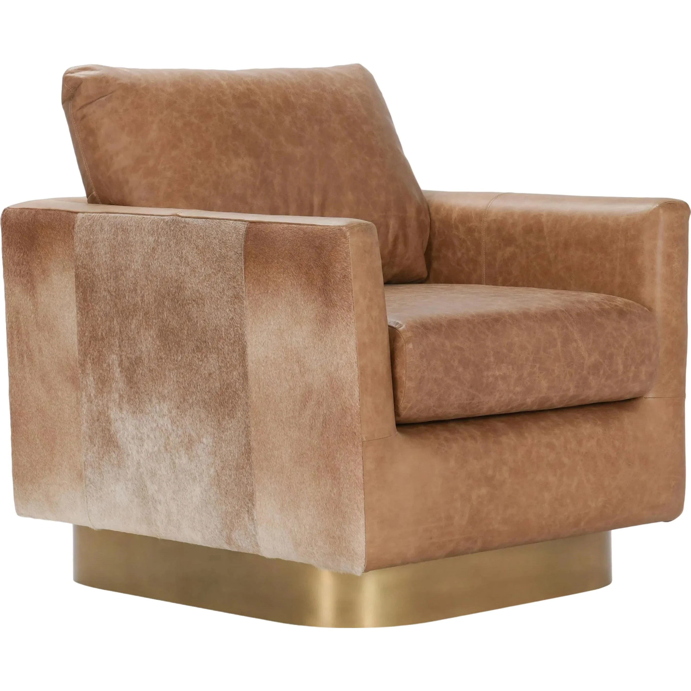 Lathe Leather and Hide Accent Chair - Image 2