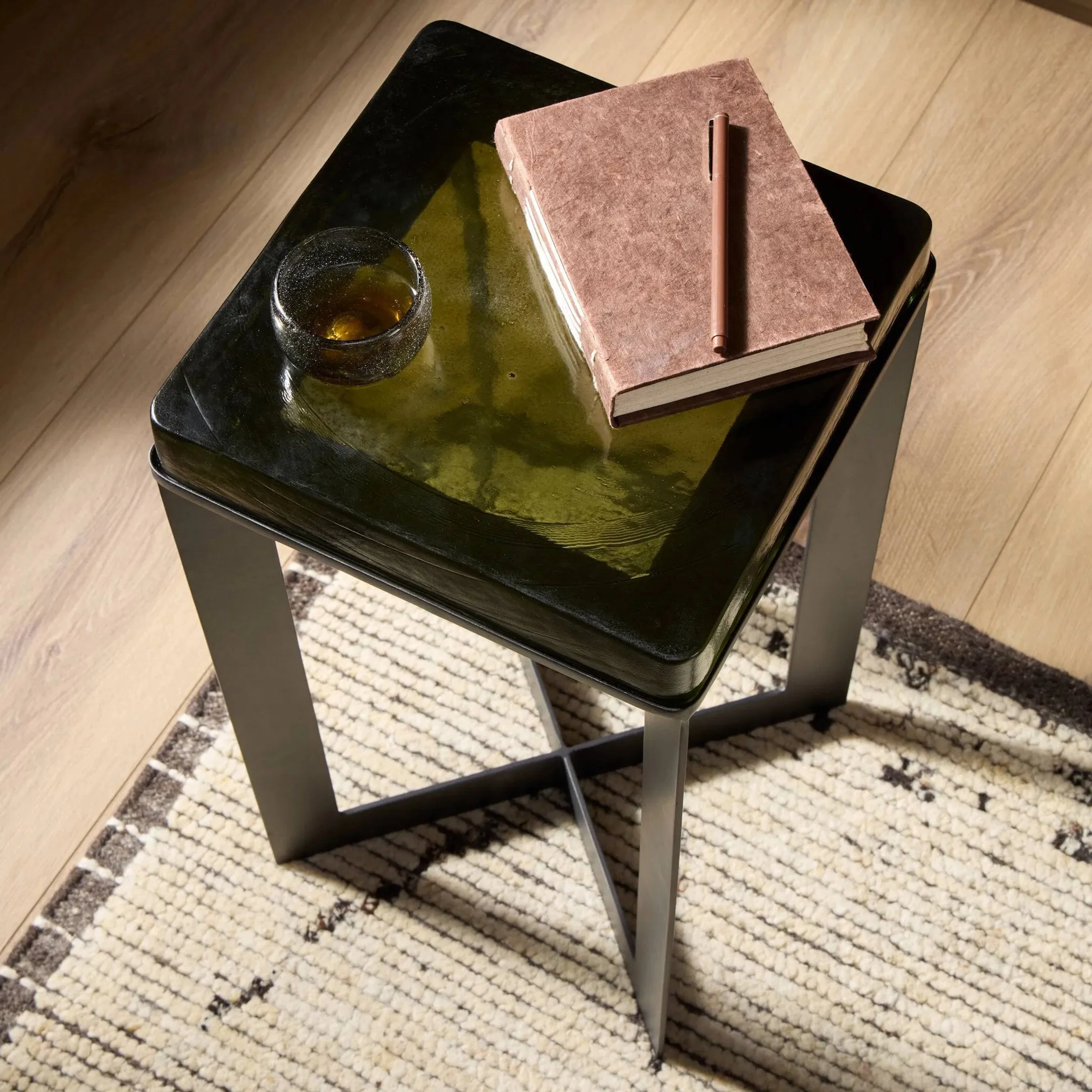 Lennie Cast Glass End Table - Image 17