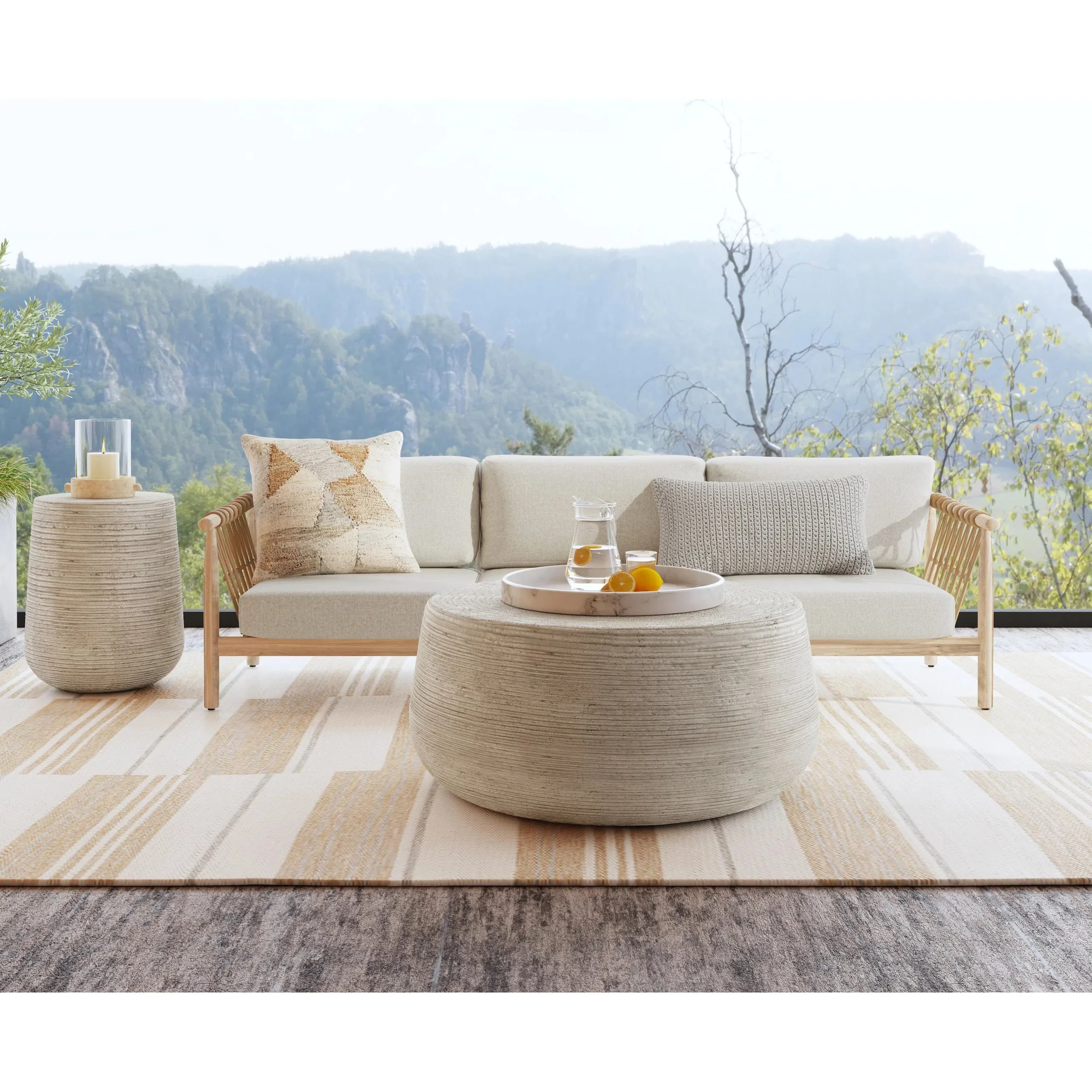 Leo Teak Wood Outdoor Sofa - Image 7