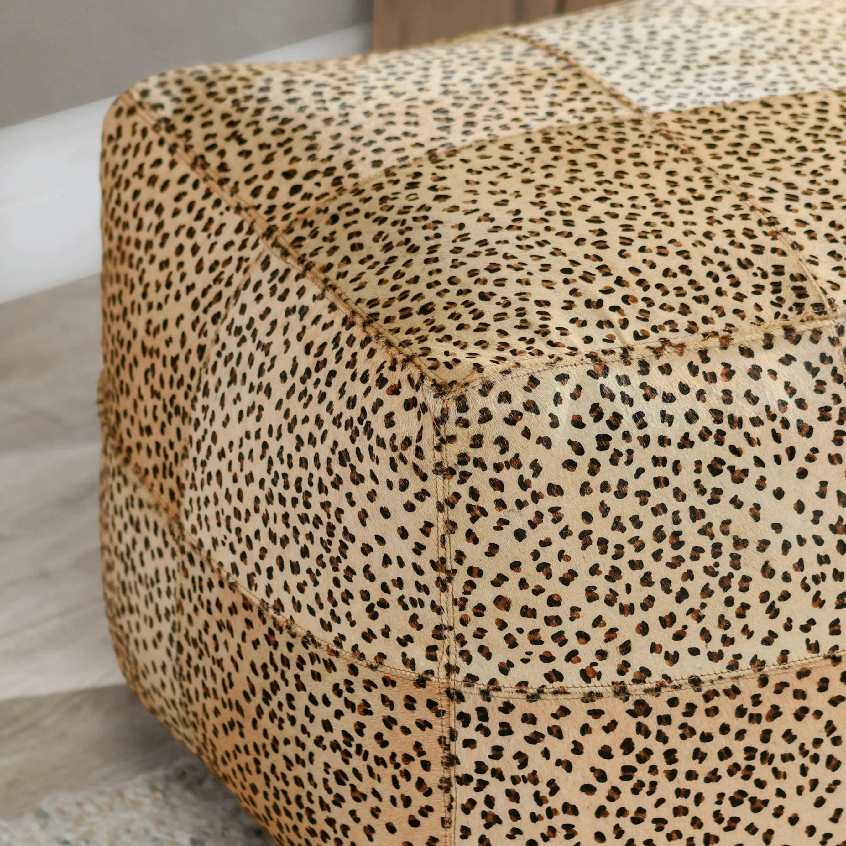 Leopard  Camel Floor Cushion Pouf - Image 3