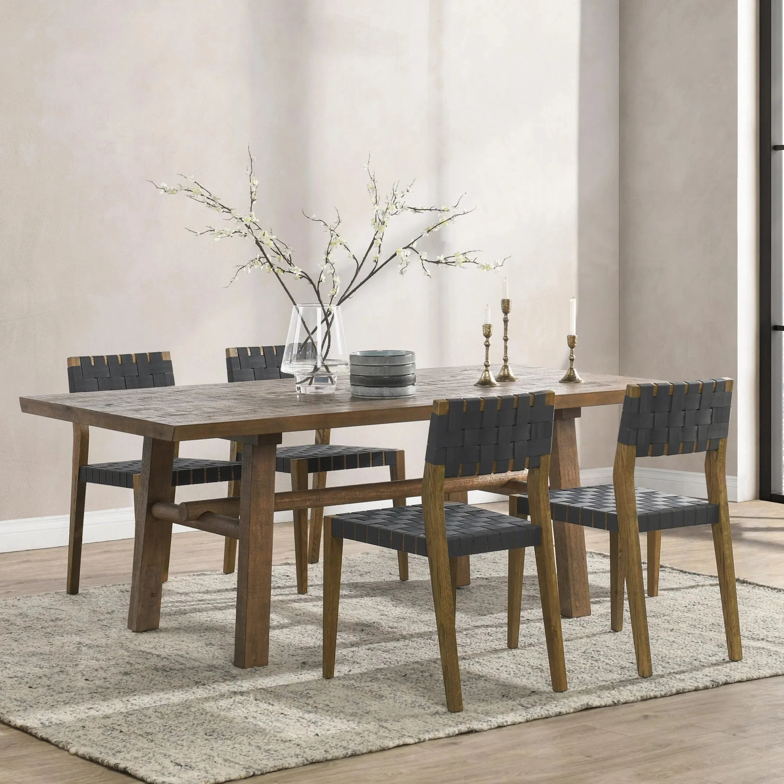 Liana Reclaimed Pine Wood Dining Table - Image 5