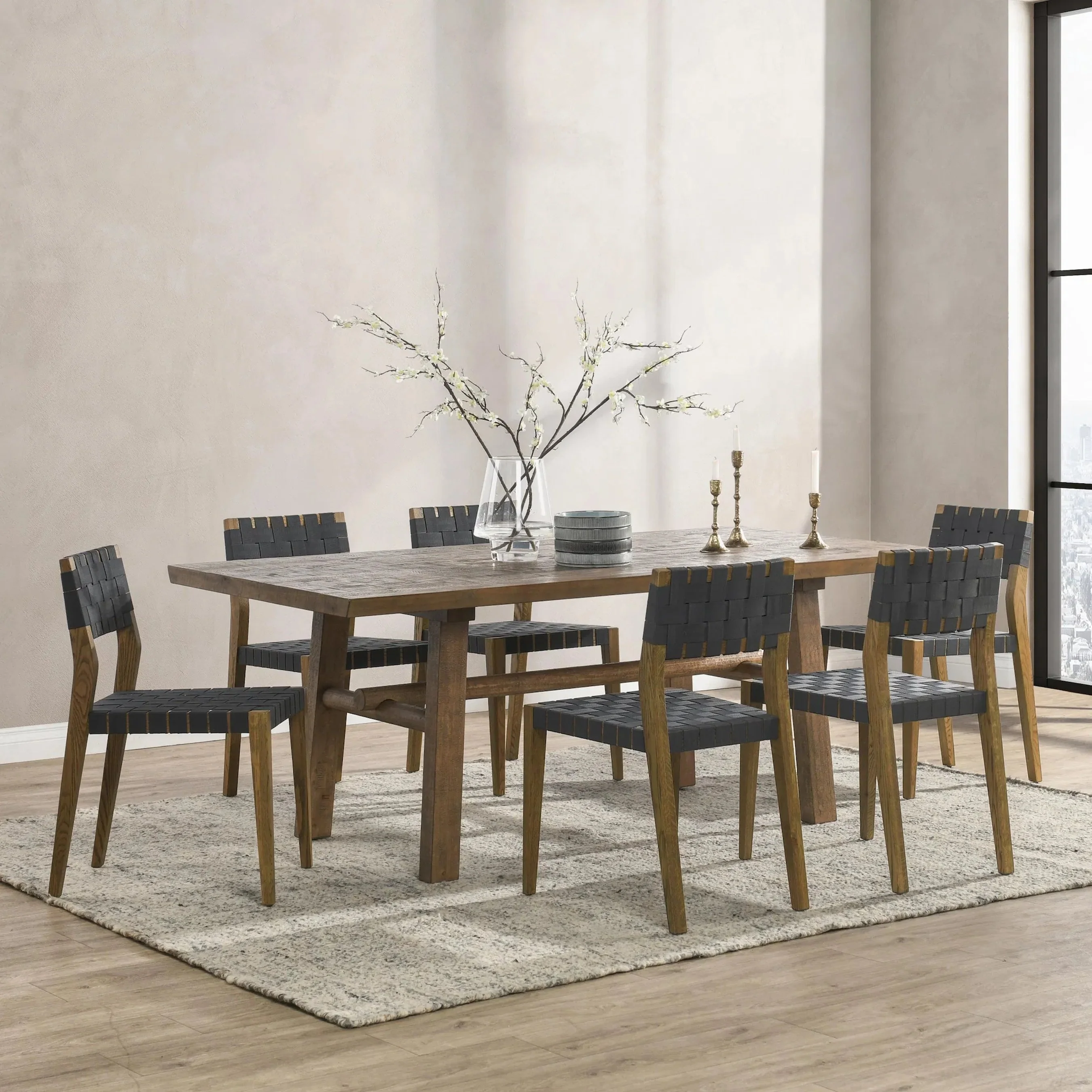Liana Reclaimed Pine Wood Dining Table - Image 6