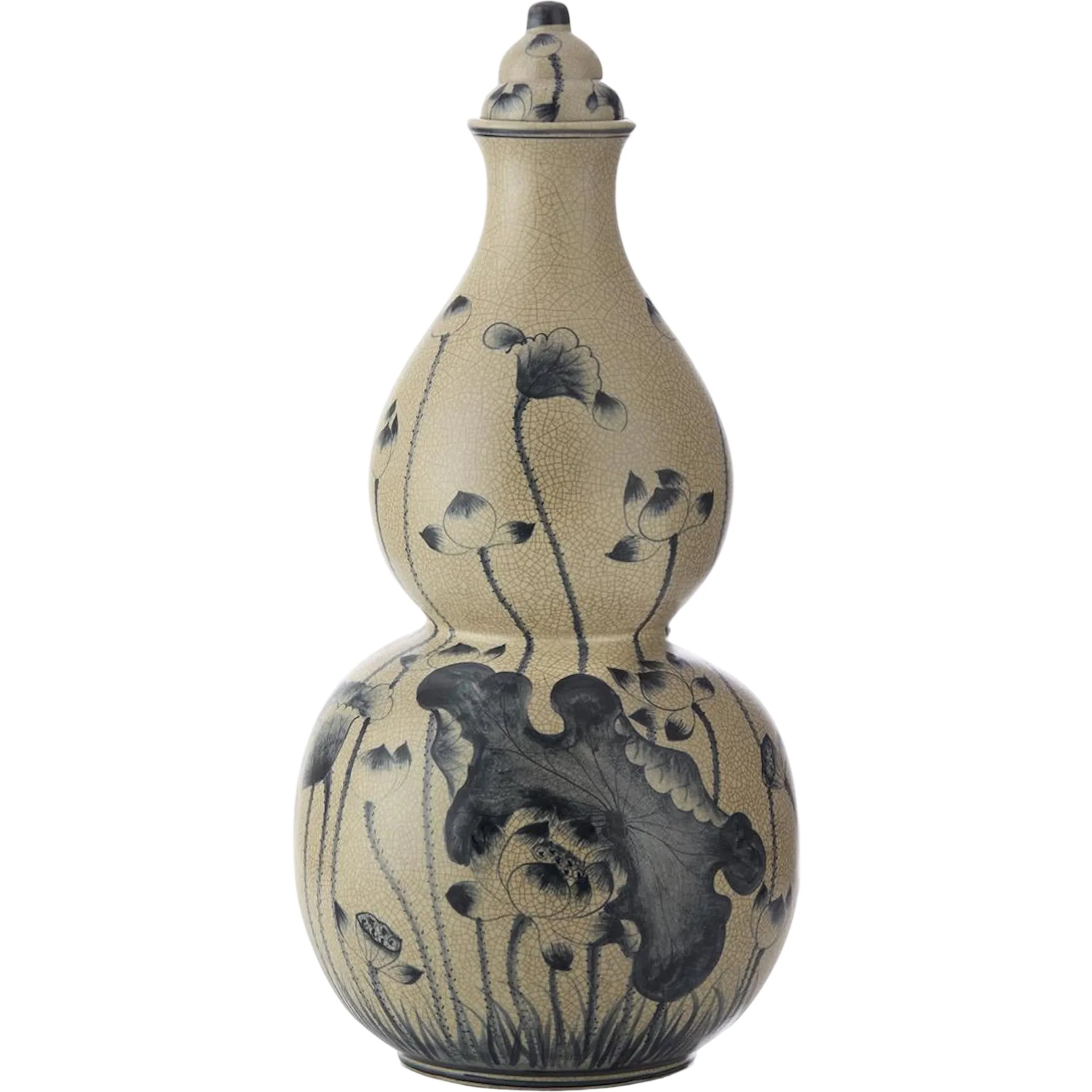 Lidded Blue Lotus Jar